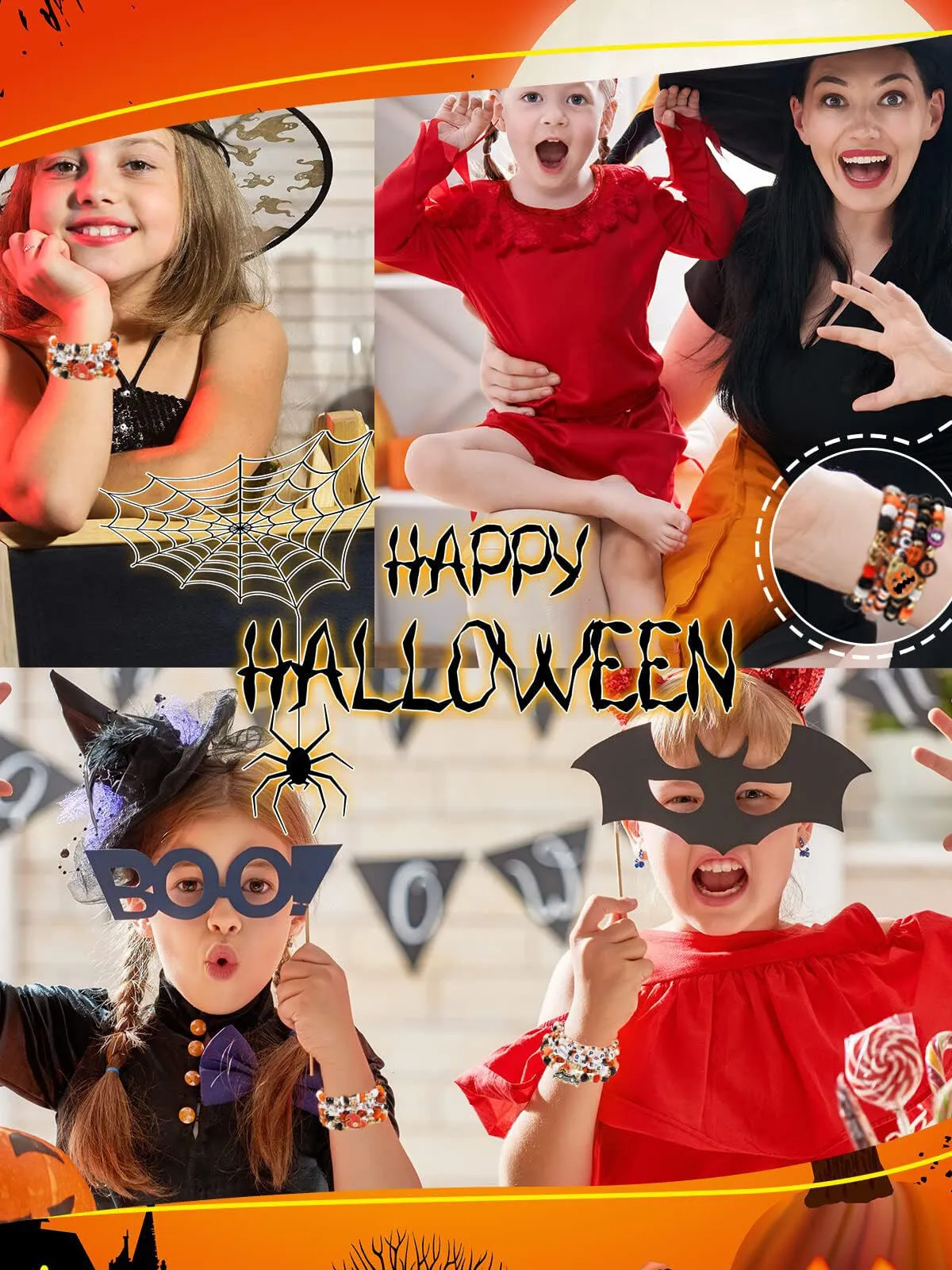 Halloween 5pcs Fantasy Friendship Jewellery Gift Bracelet for Halloween Christmas Party Decoration, 7 of 7