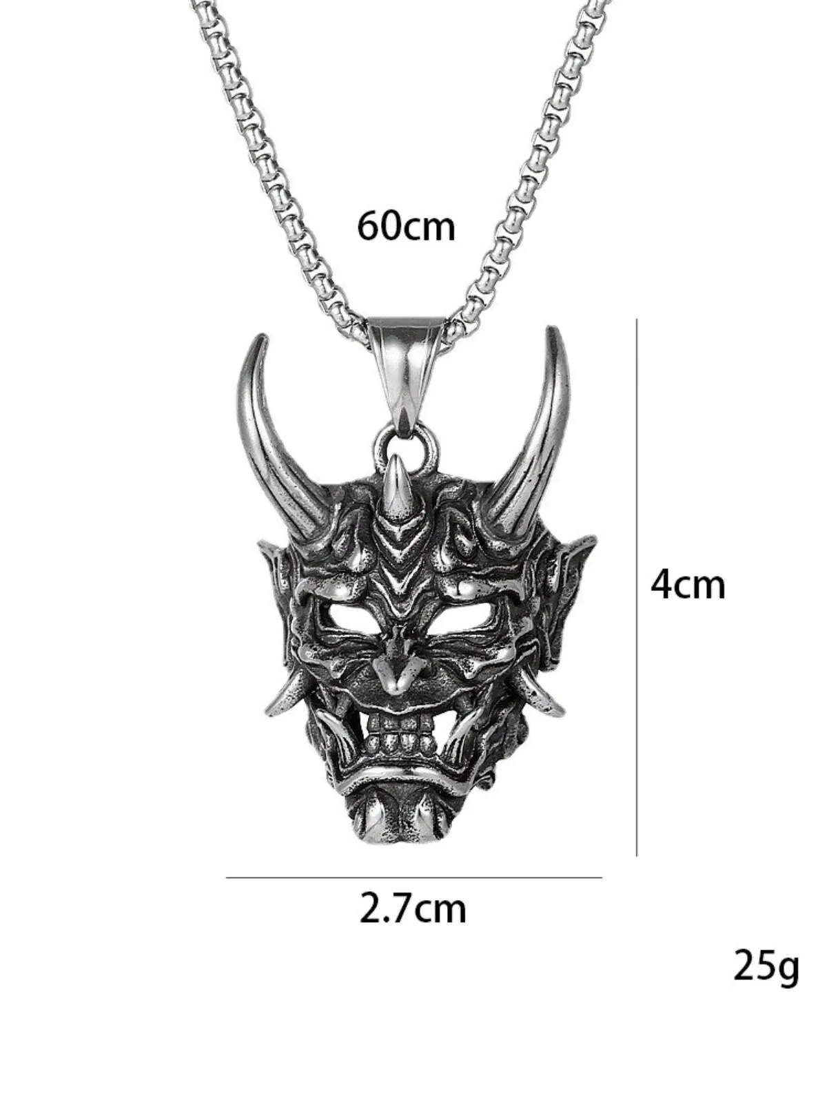 Halloween 1pc Devil Mask Gothic Skull pendant Masquerade Party Necklace, 2 of 4
