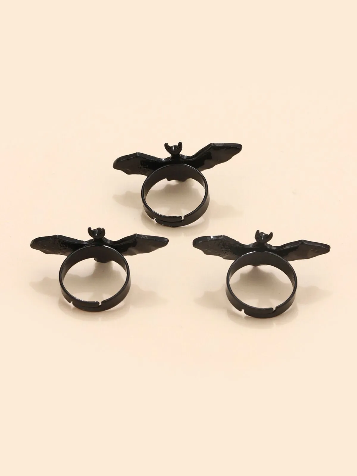  1PC Halloween Dark Gothic Role Playing Party Bat Adjustable Unisex Open Rings, 2 of 5