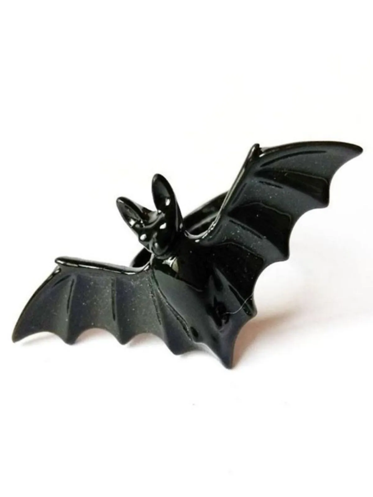  1PC Halloween Dark Gothic Role Playing Party Bat Adjustable Unisex Open Rings, 5 of 5