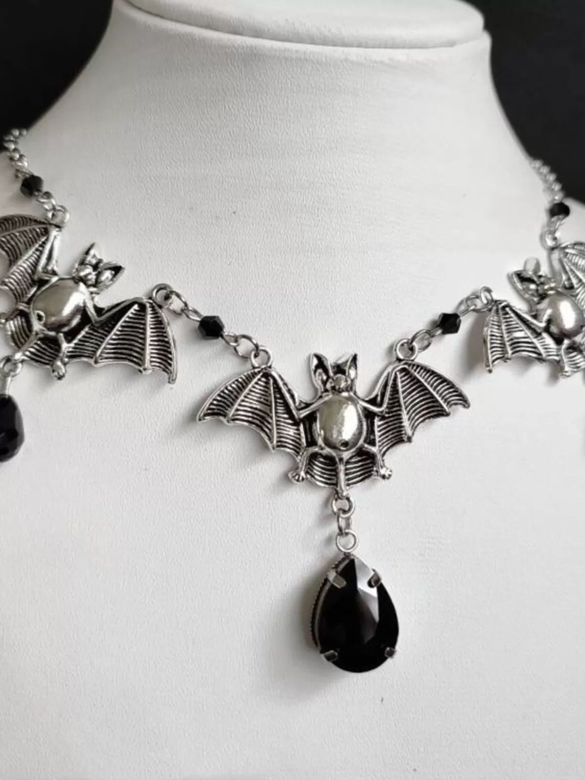 Halloween Gothic Punk Vampire Bat Bloody Crystals Necklace, 1 of 1