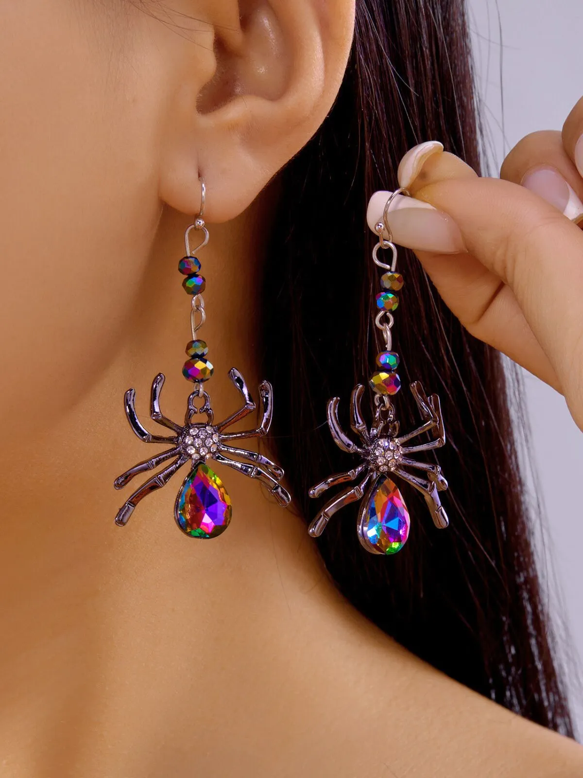 1 Pair Spider Halloween Red Fashion Jewelry Spider Earrings, 1 of 4