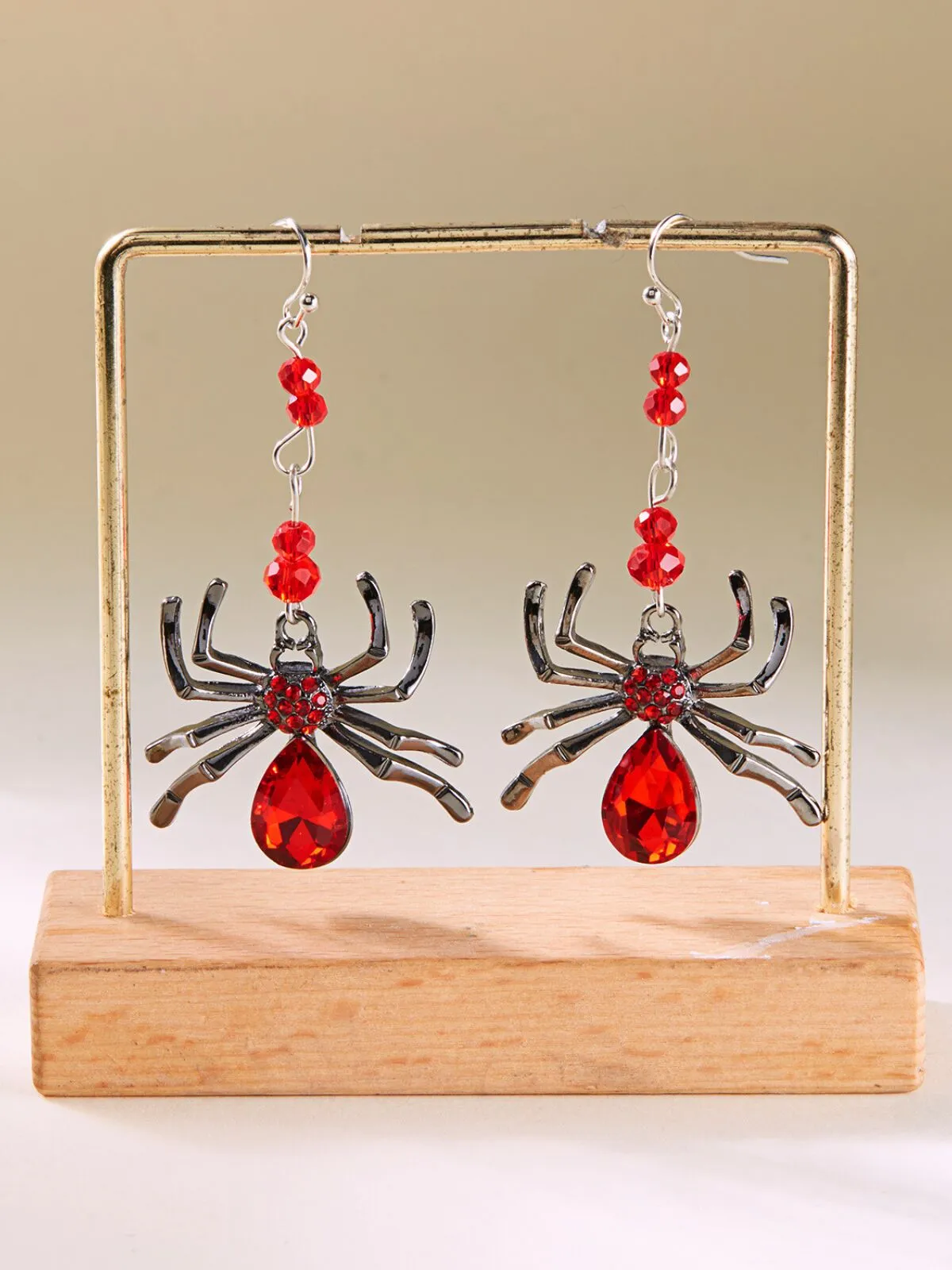 1 Pair Spider Halloween Red Fashion Jewelry Spider Earrings, 4 of 4
