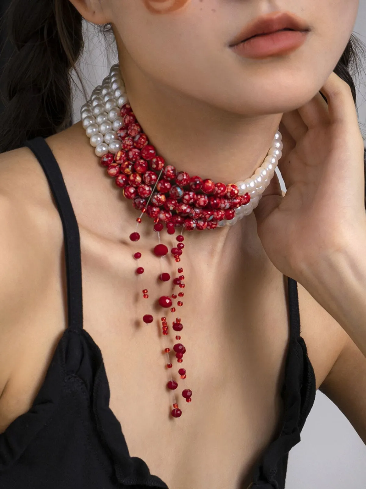 Halloween 1pc Blood Pearl Necklace , 2 of 5