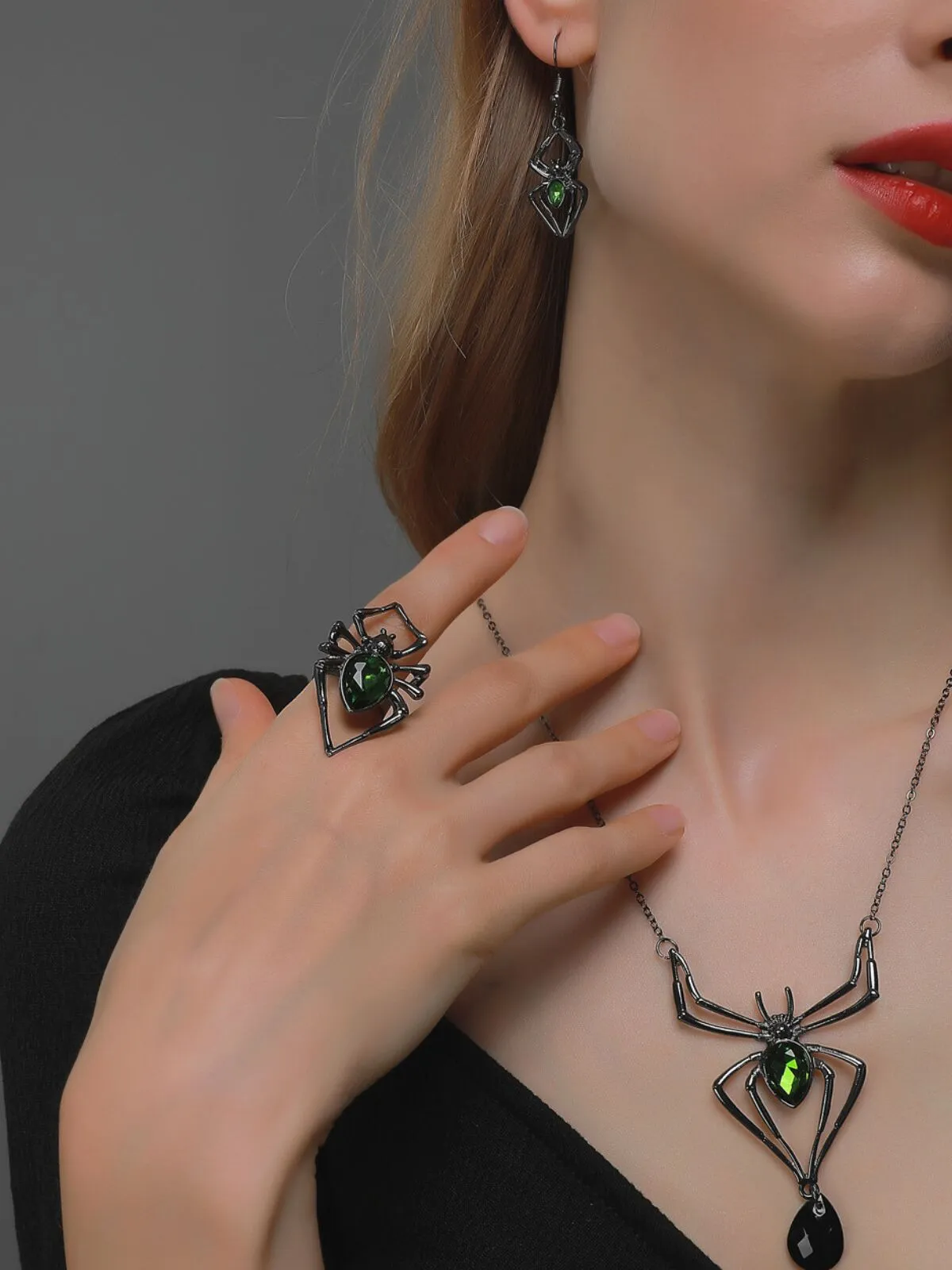 Halloween 3pcs Rhinestone Lron Jewelry Set, 1 of 7