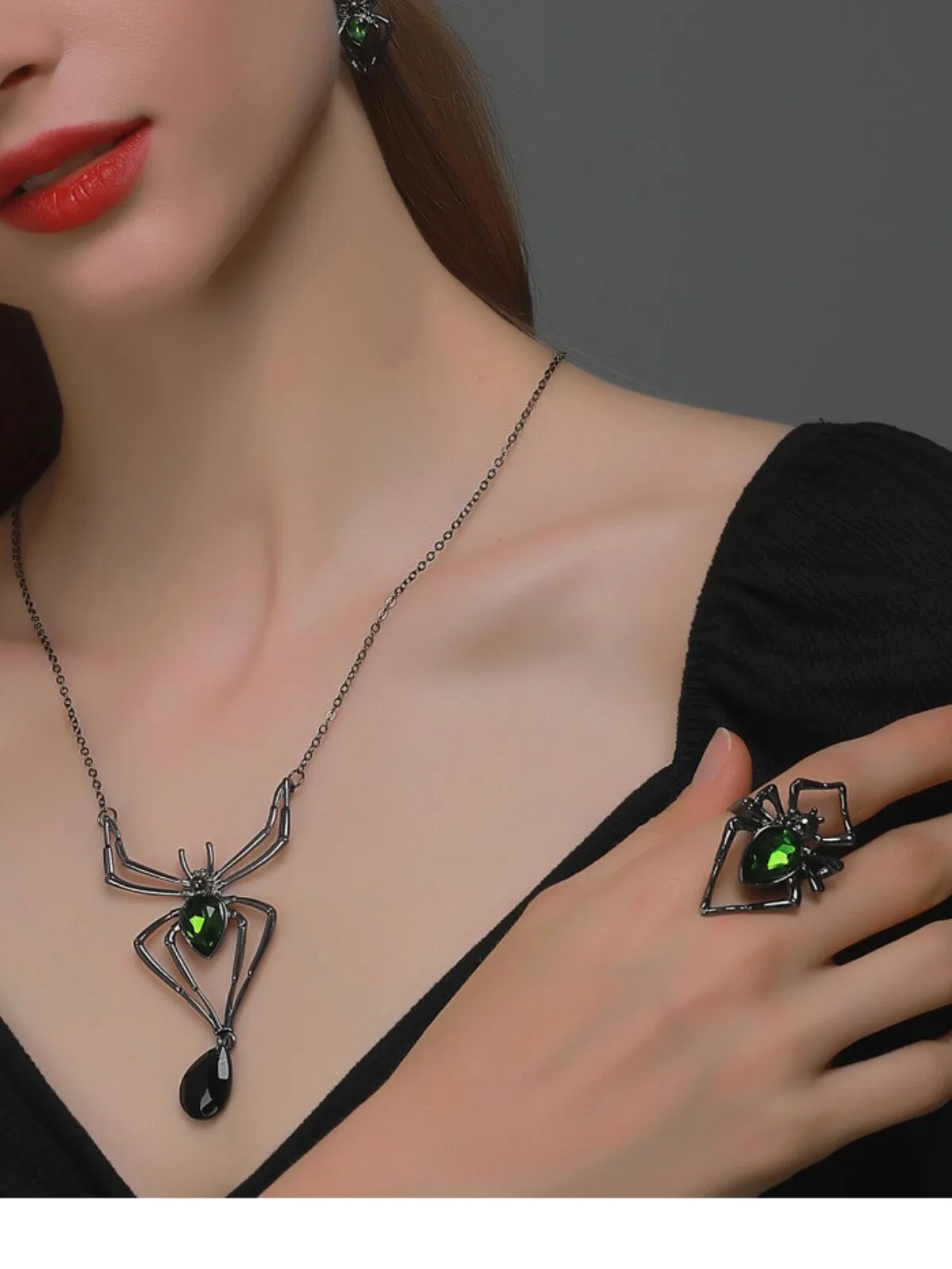 Halloween 3pcs Rhinestone Lron Jewelry Set, 2 of 7