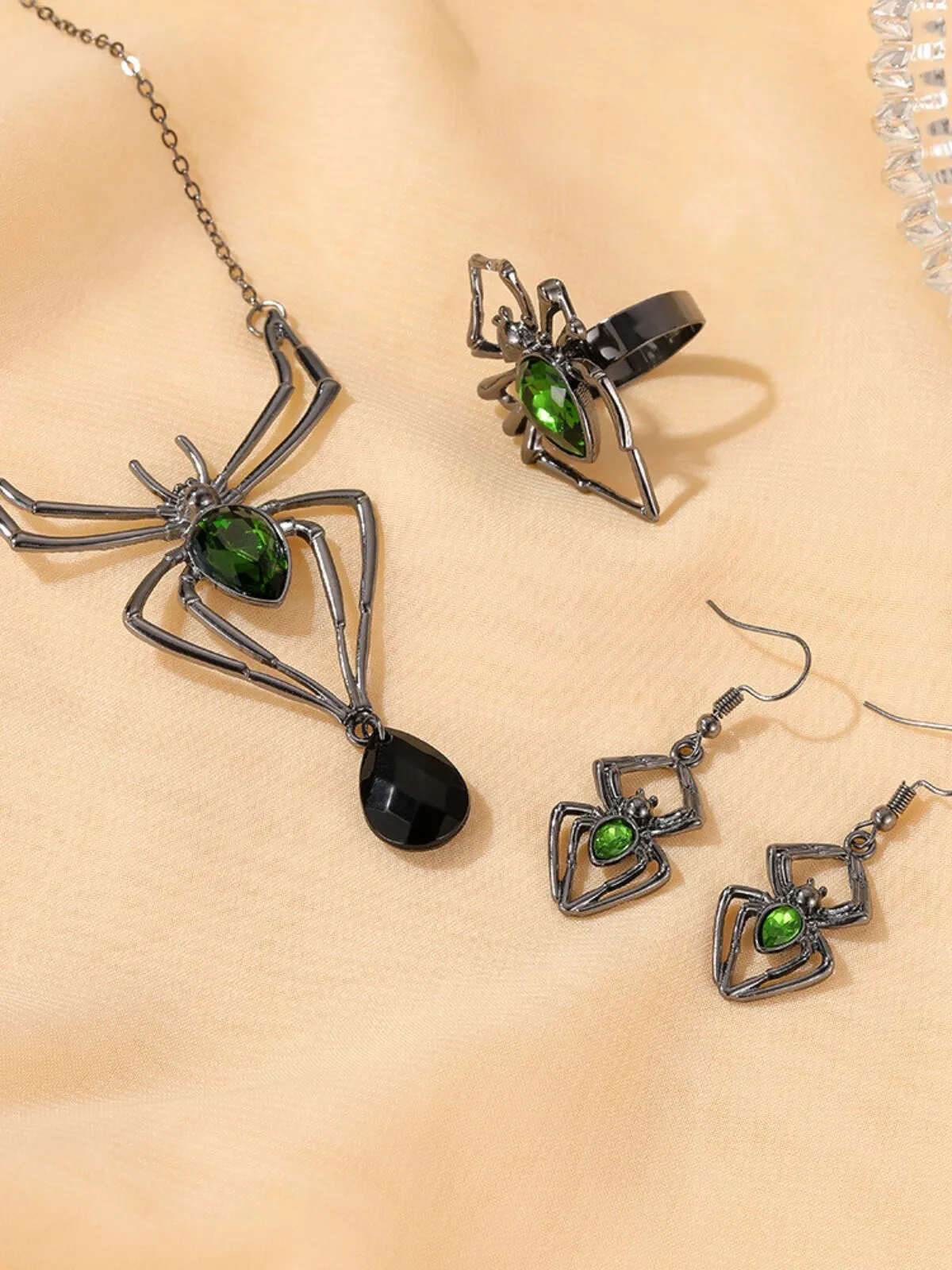 Halloween 3pcs Rhinestone Lron Jewelry Set, 4 of 7
