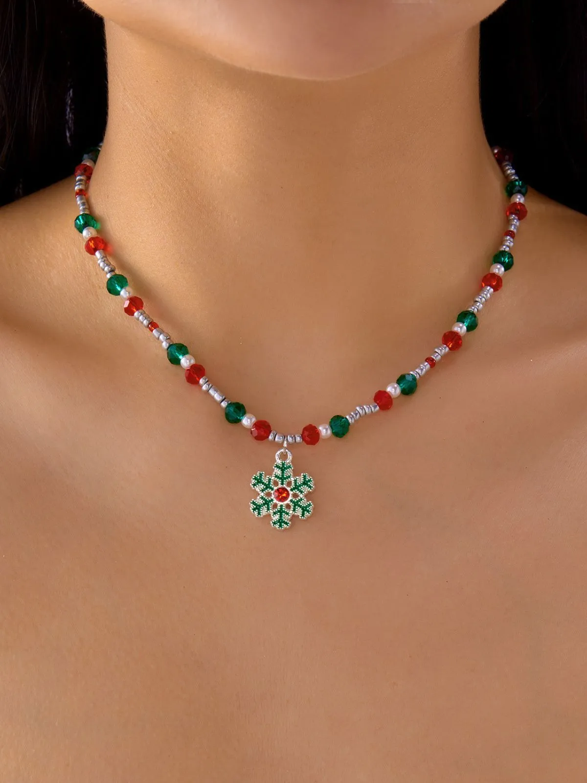 Christmas 1pc Themed Snowflake Pendant Necklace, 2 of 6