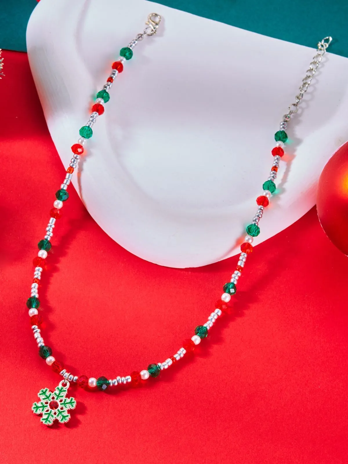 Christmas 1pc Themed Snowflake Pendant Necklace, 4 of 6