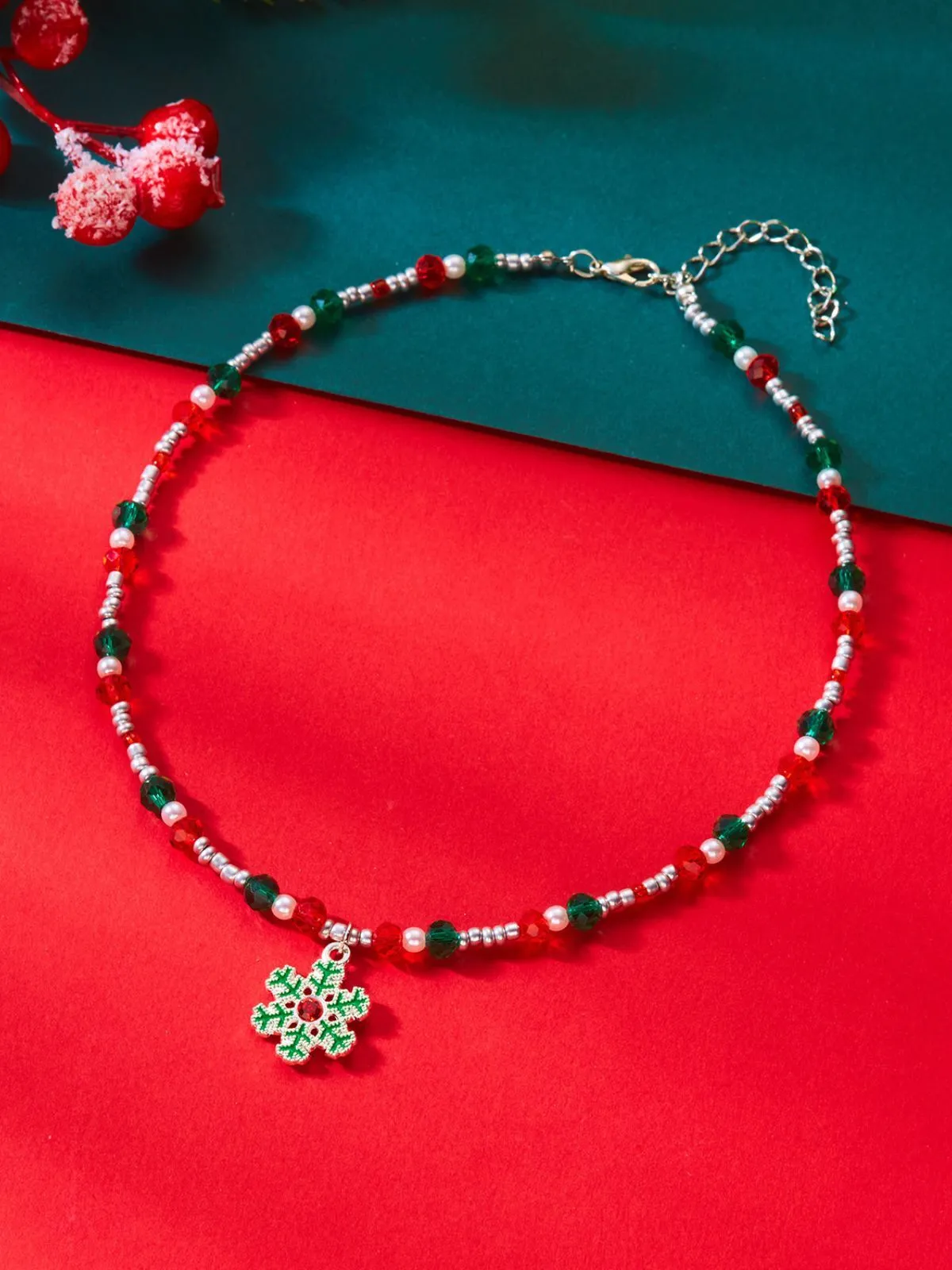 Christmas 1pc Themed Snowflake Pendant Necklace, 5 of 6