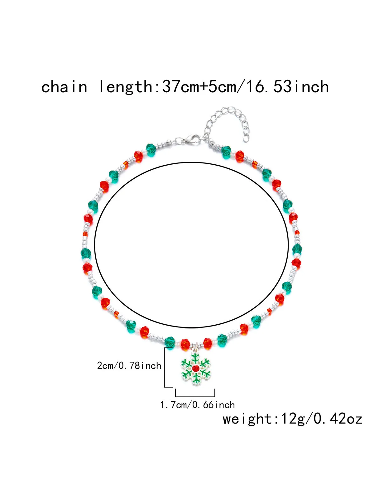 Christmas 1pc Themed Snowflake Pendant Necklace, 6 of 6