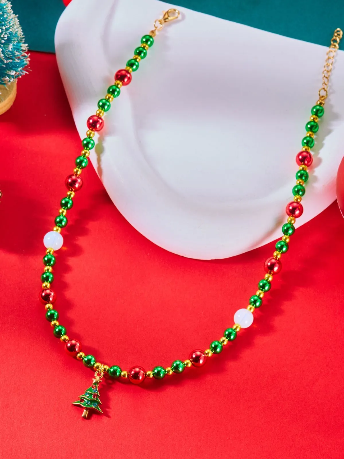 Christmas 1pc Themed Tree Pendant Necklace, 5 of 8