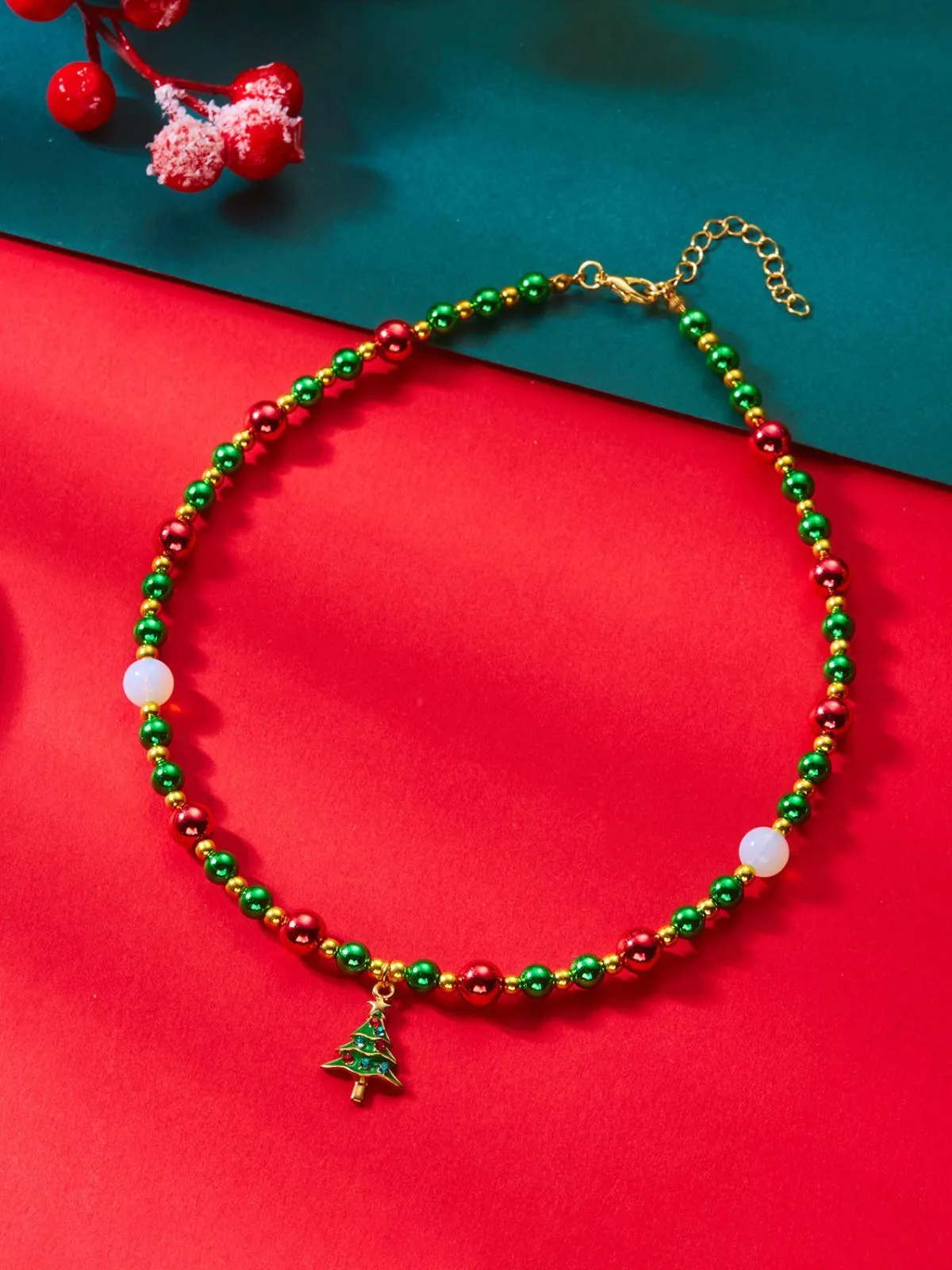 Christmas 1pc Themed Tree Pendant Necklace, 6 of 8