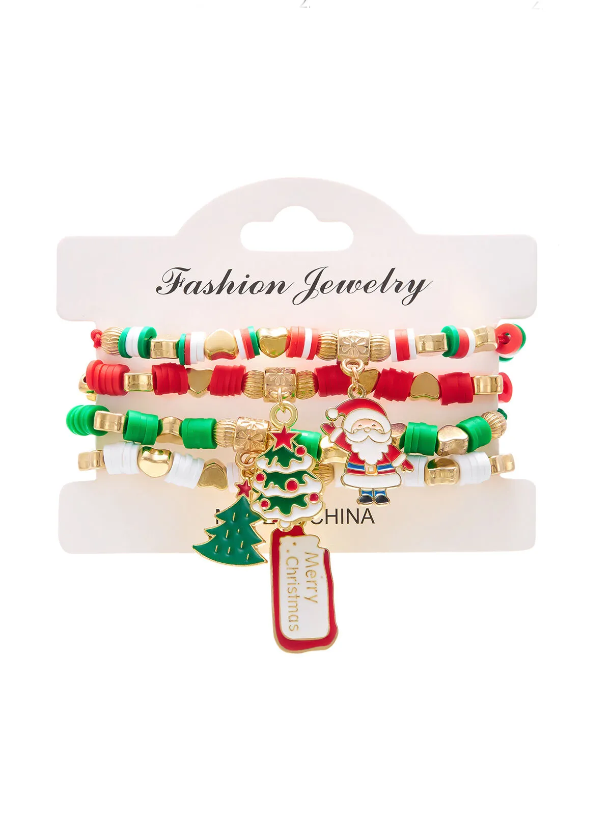 Christmas 4pcs Glass Alloy Bracelet, 1 of 3