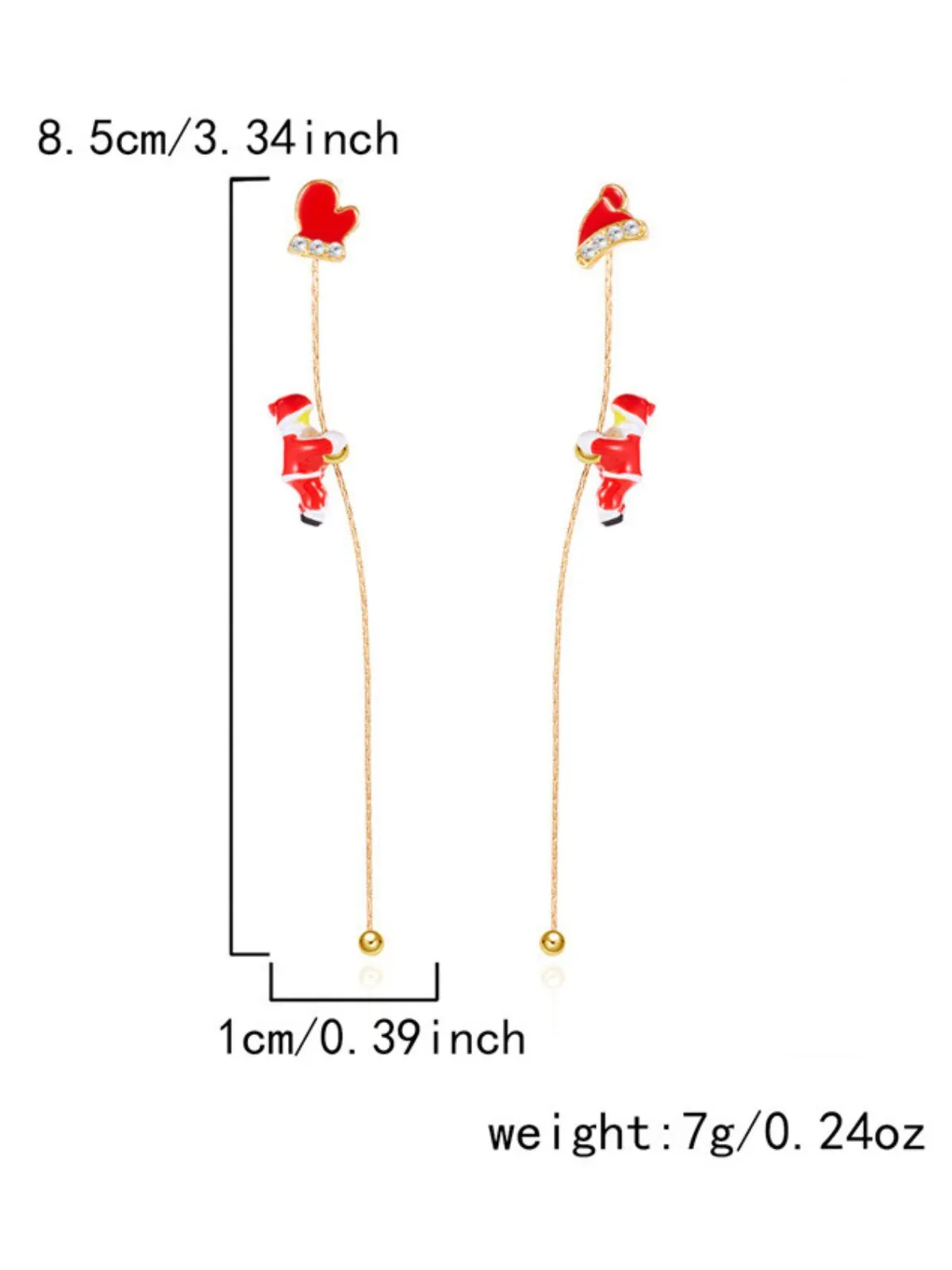 Christmas 1 Pair Creative Climbing Santa Claus Stud Earrings, 5 of 5
