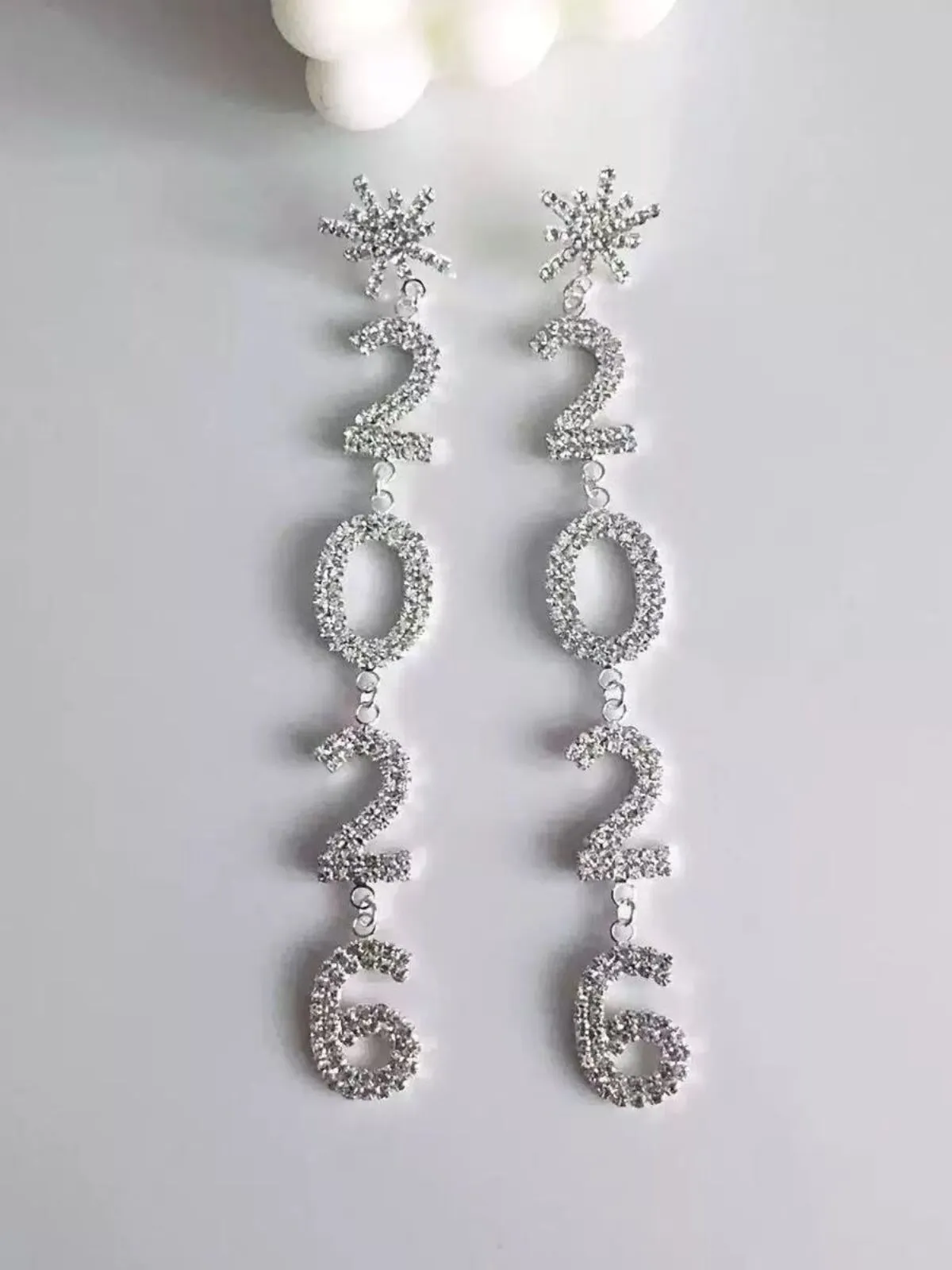 Christmas 1 Pair Geometric Tassel Full Diamond Pendant Bestselling Crystal Snowflake 2026 Earrings, 2 of 3