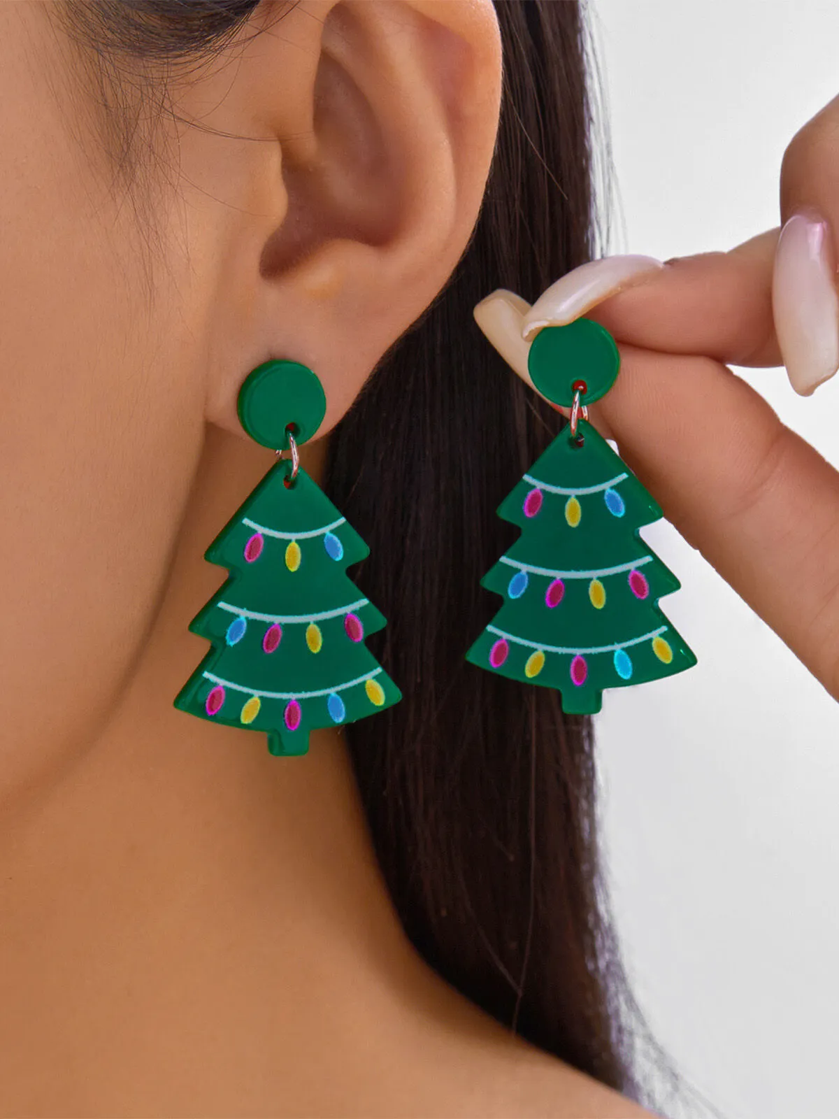 Christmas 1pc Christmas Tree Pendant Earring, 1 of 2