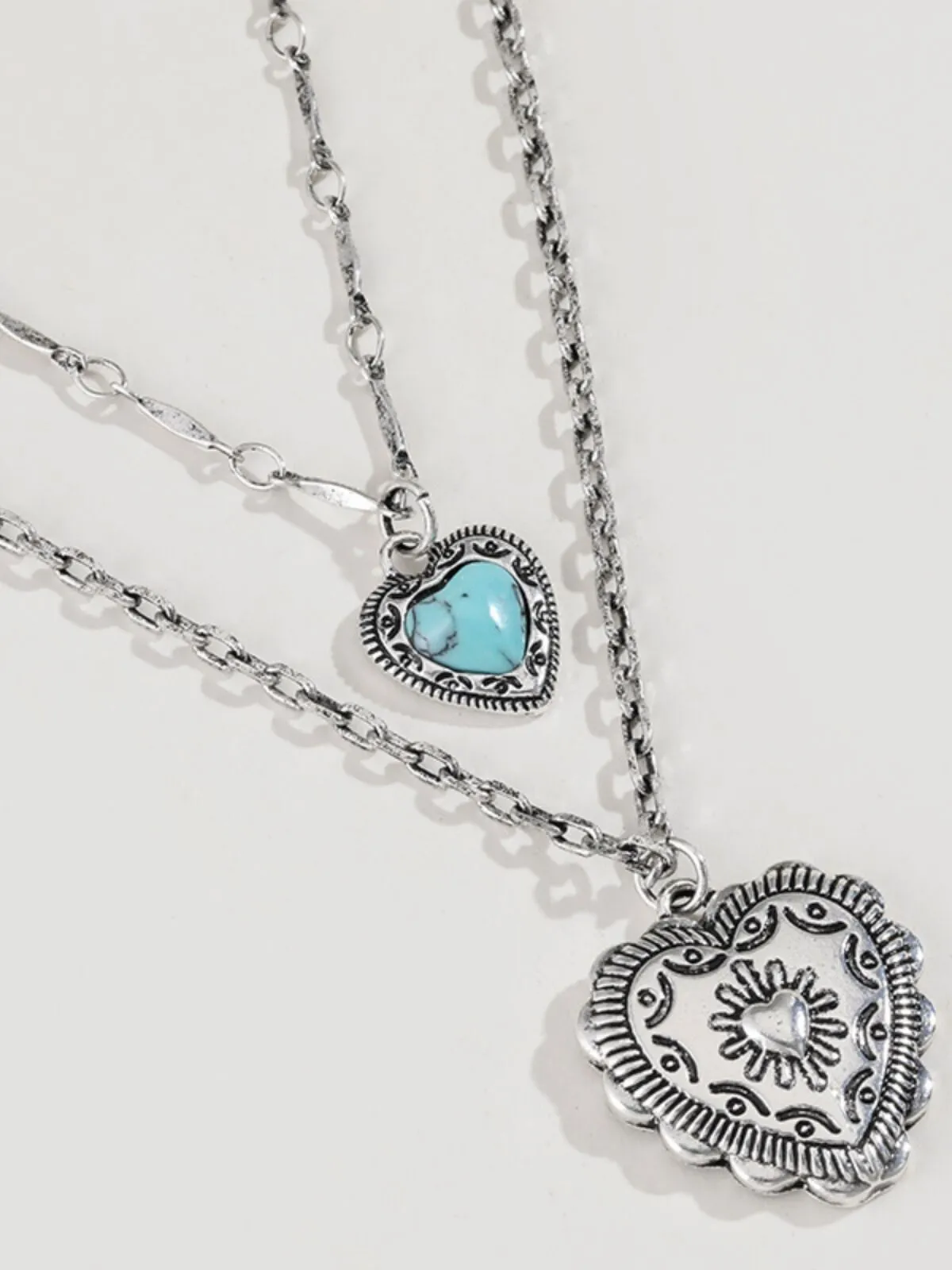 Elegant Style 2pcs Layered Heart Pendant Chain Necklace, 1 of 3