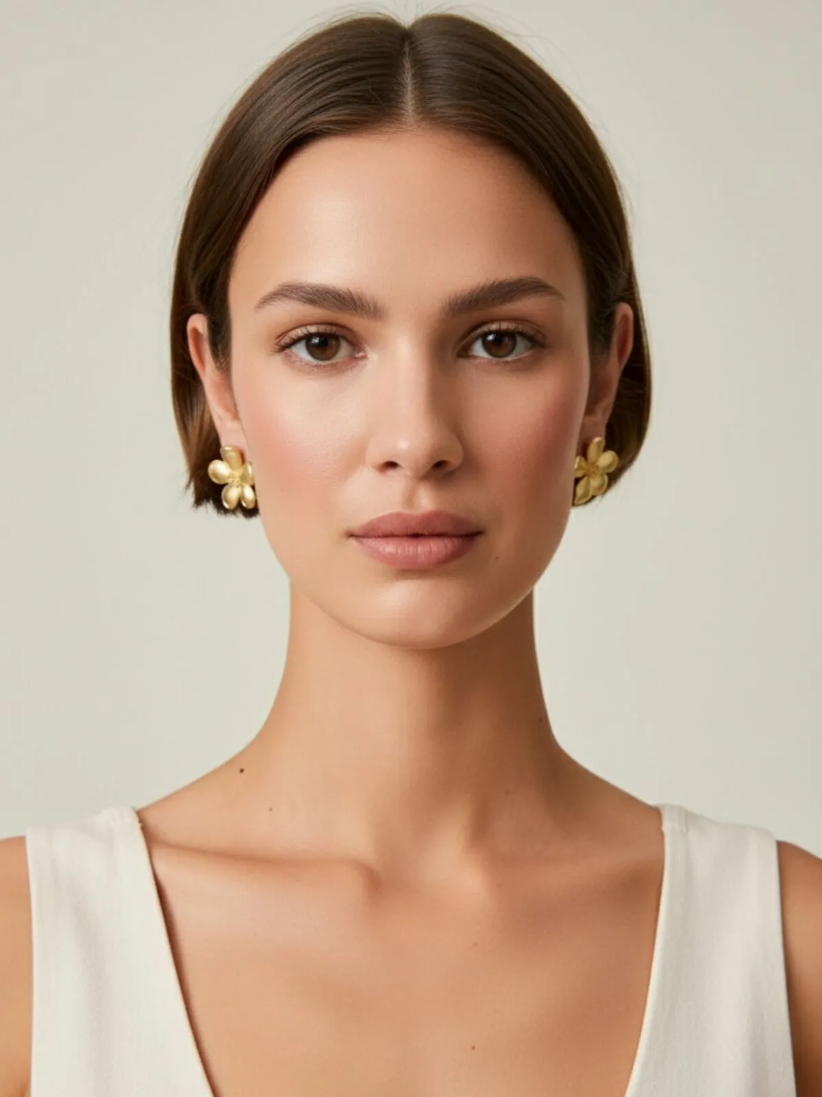 Elegant Style 1 Pair Solid Flowers Alloy Earrings, 3 of 3