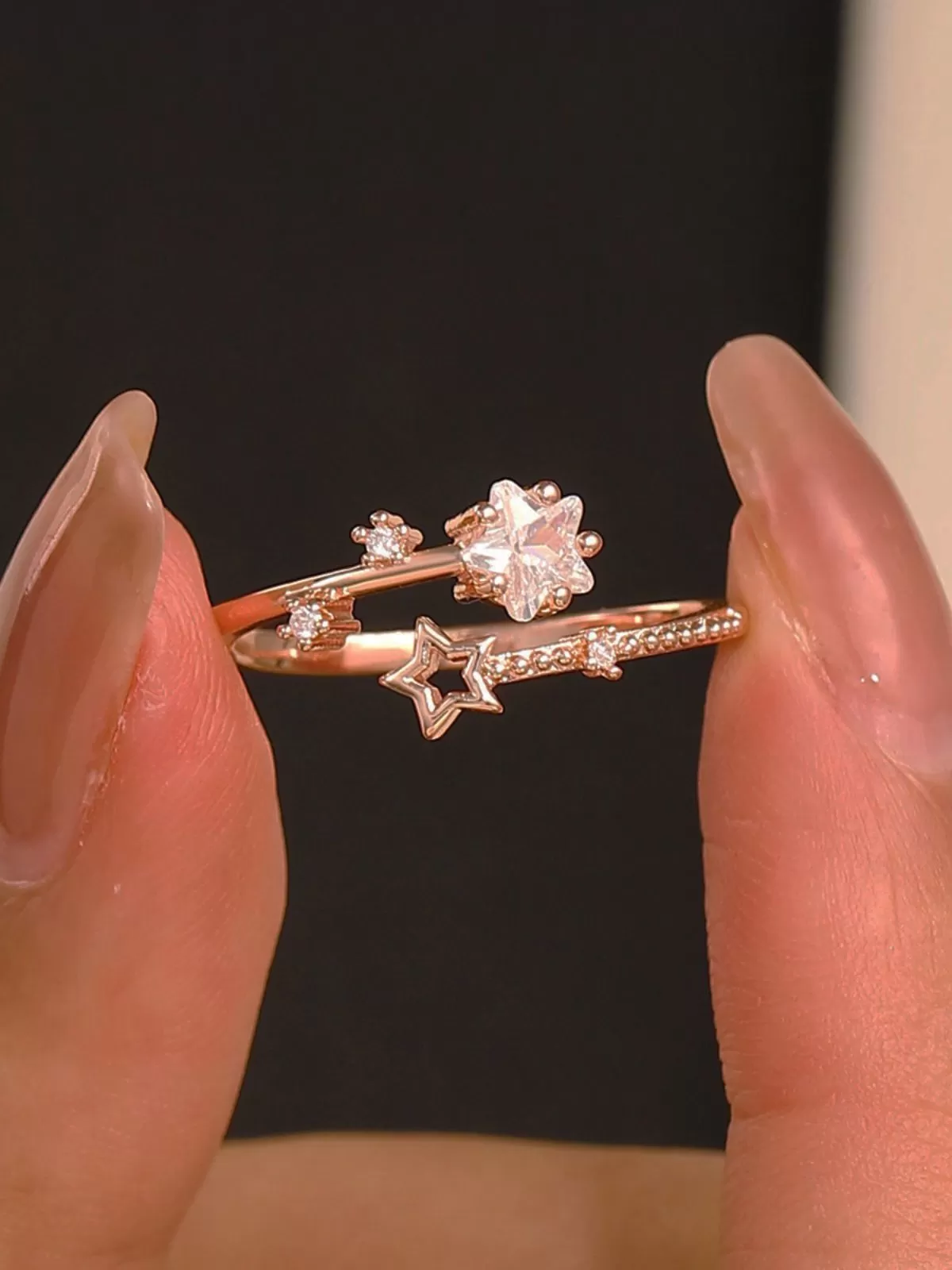 Casual Style 1pc Rhinestone Alloy Ring, 1 of 4