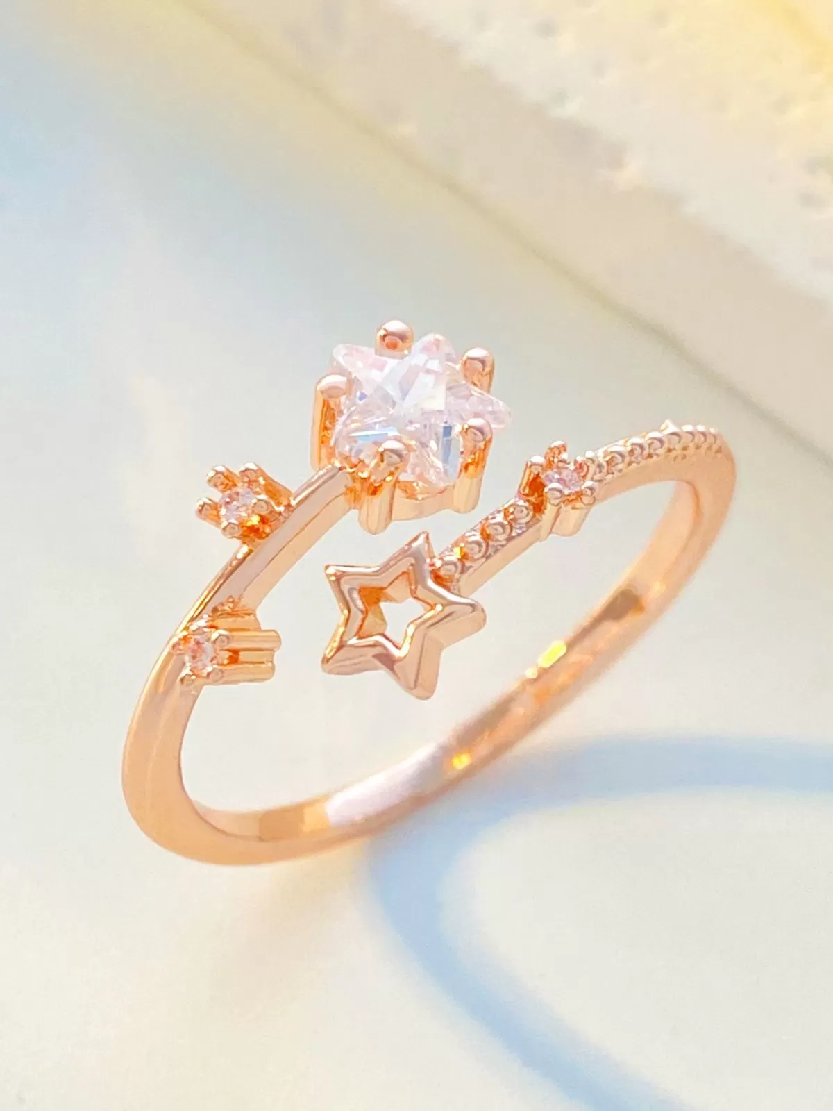 Casual Style 1pc Rhinestone Alloy Ring, 3 of 4