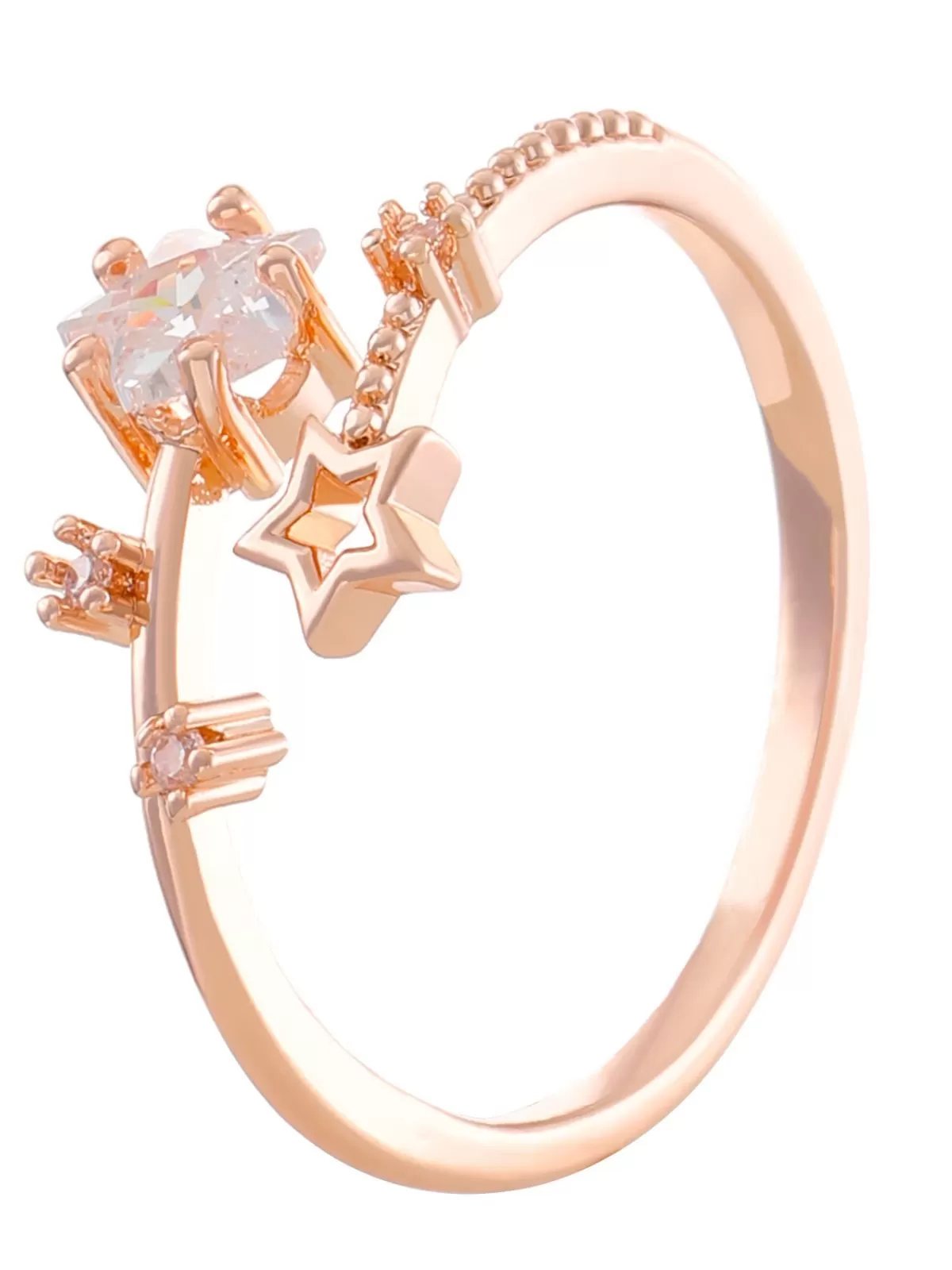 Casual Style 1pc Rhinestone Alloy Ring, 4 of 4