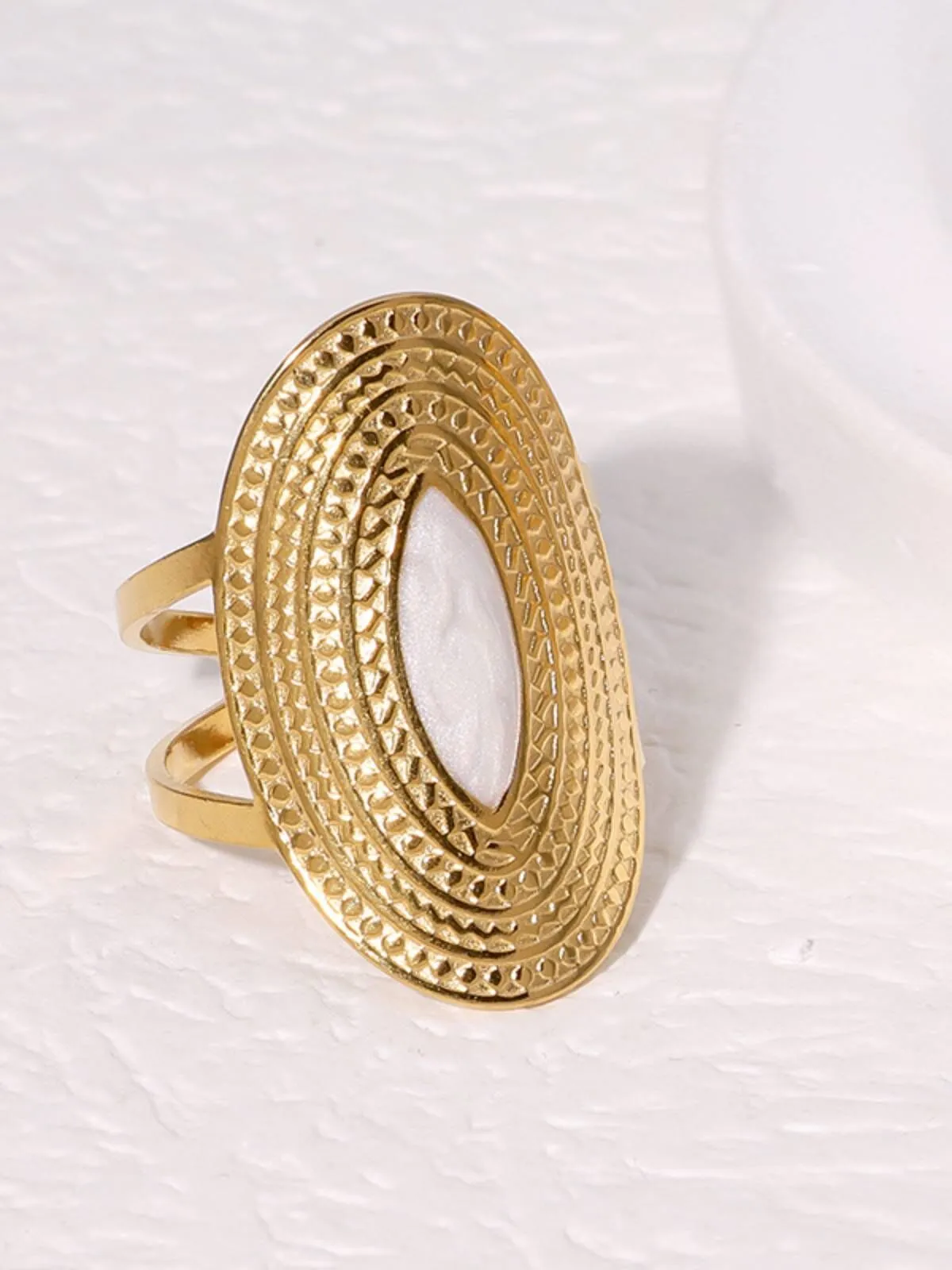 Vintage Style 1pc Beading Stainless Steel Ring, 1 of 2