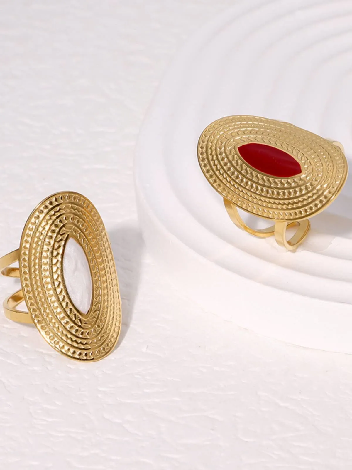 Vintage Style 1pc Beading Stainless Steel Ring, 2 of 2