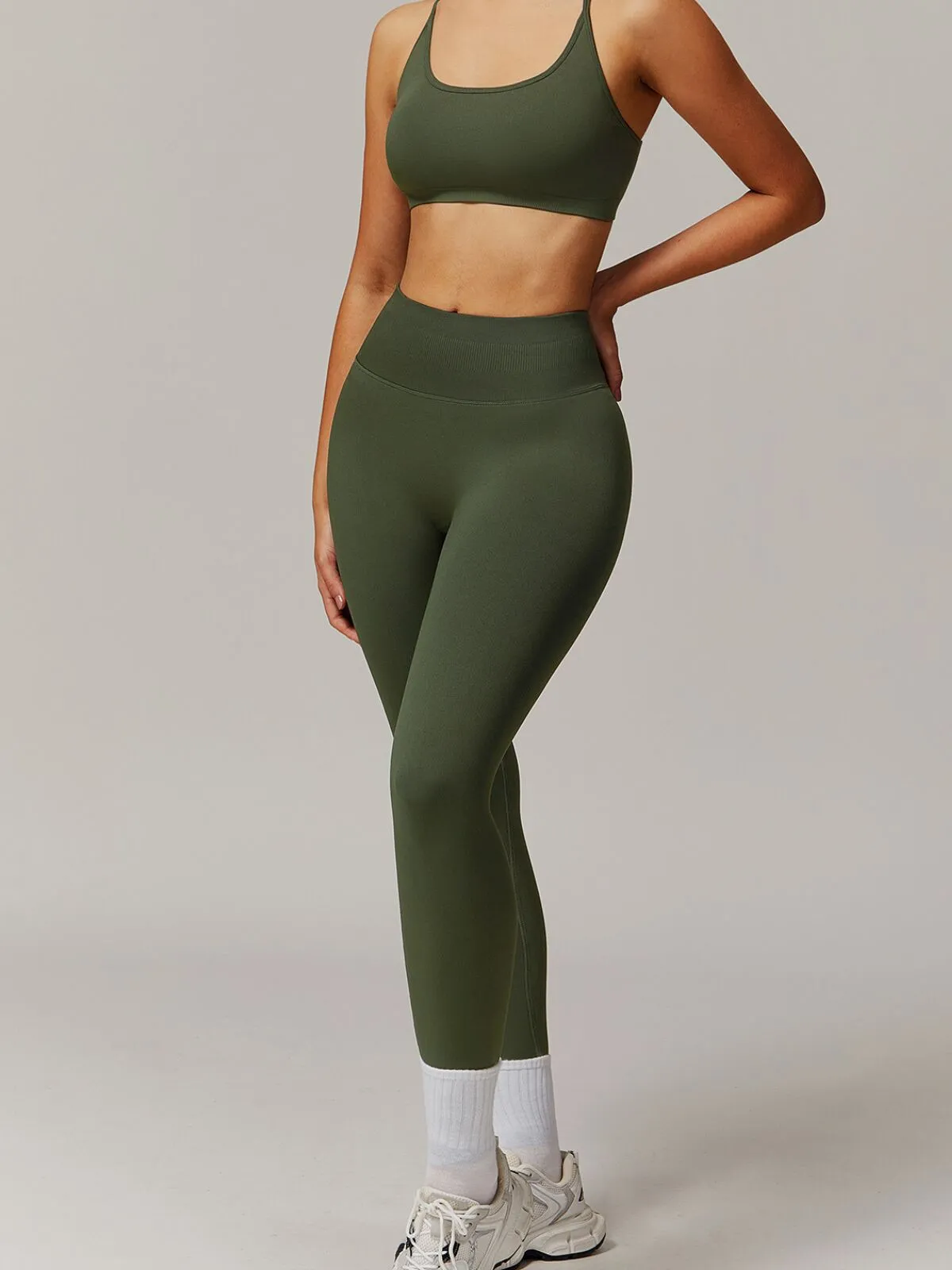 Seamless High Waist Tummy Control Yoga Fitness Running Tennis Training Sports Outdoor Leggings, 1 of 5