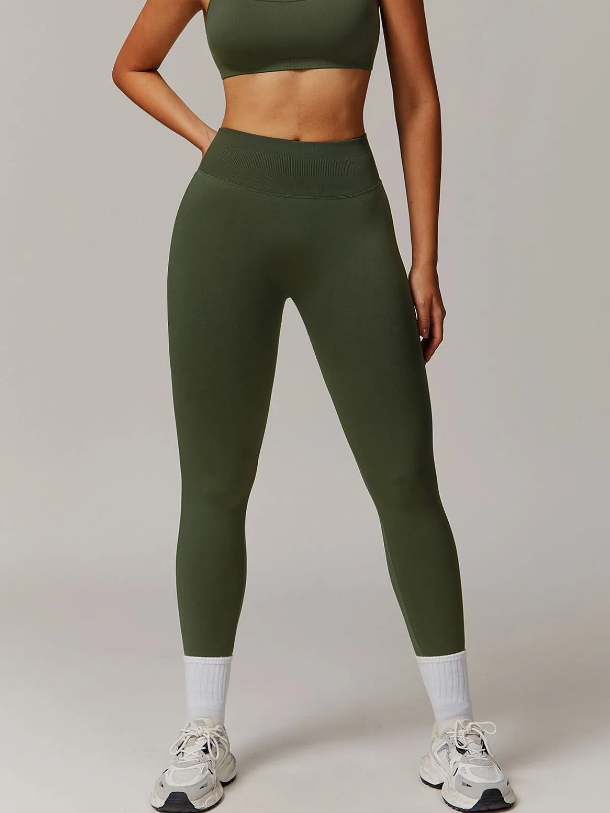 Seamless High Waist Tummy Control Yoga Fitness Running Tennis Training Sports Outdoor Leggings, 3 of 5