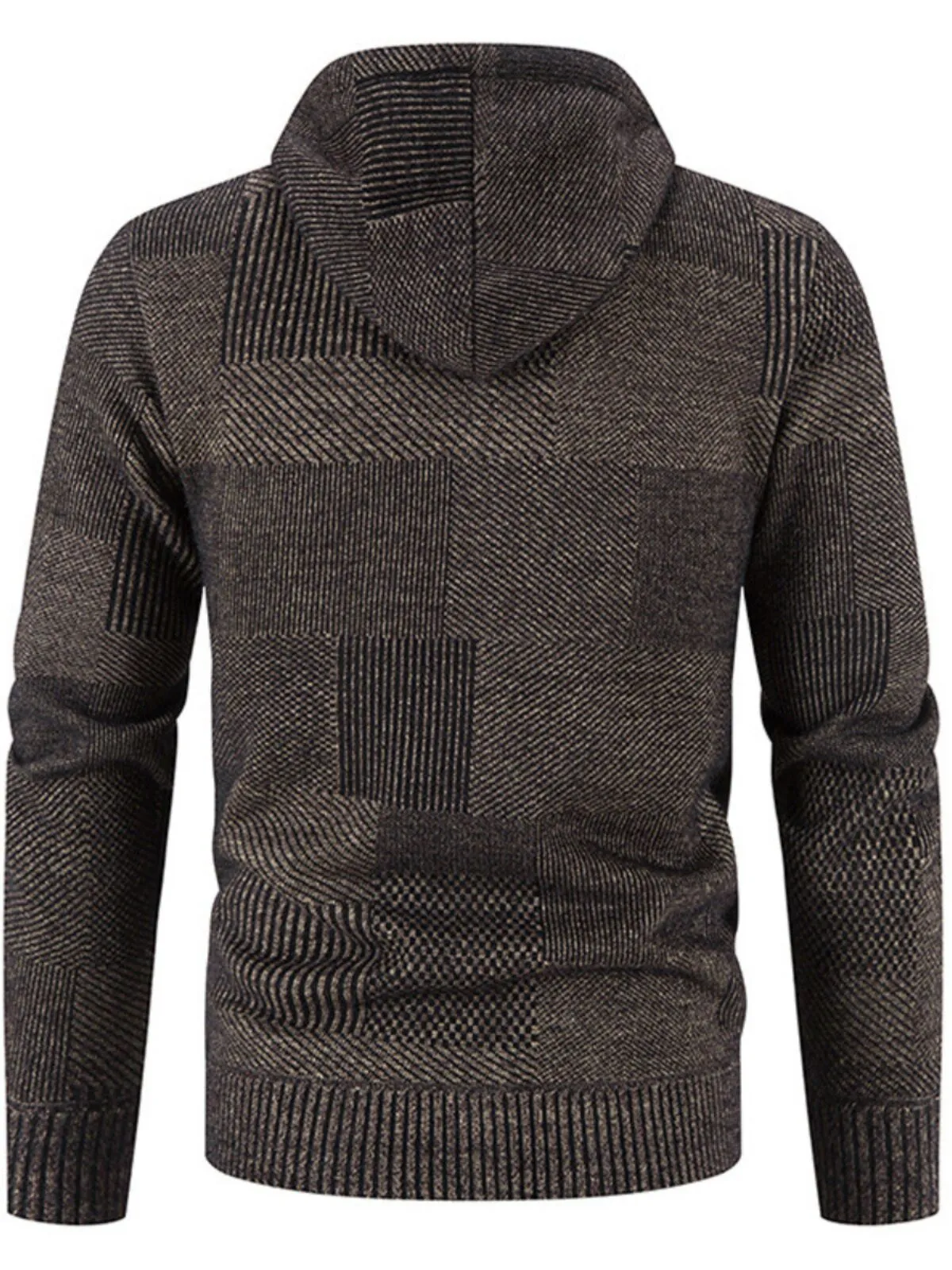 Men's Jacket Winter Thickened Cardigan Faux Fur Cold Hooded Plus Velvet Zip Jacket, 2 of 3