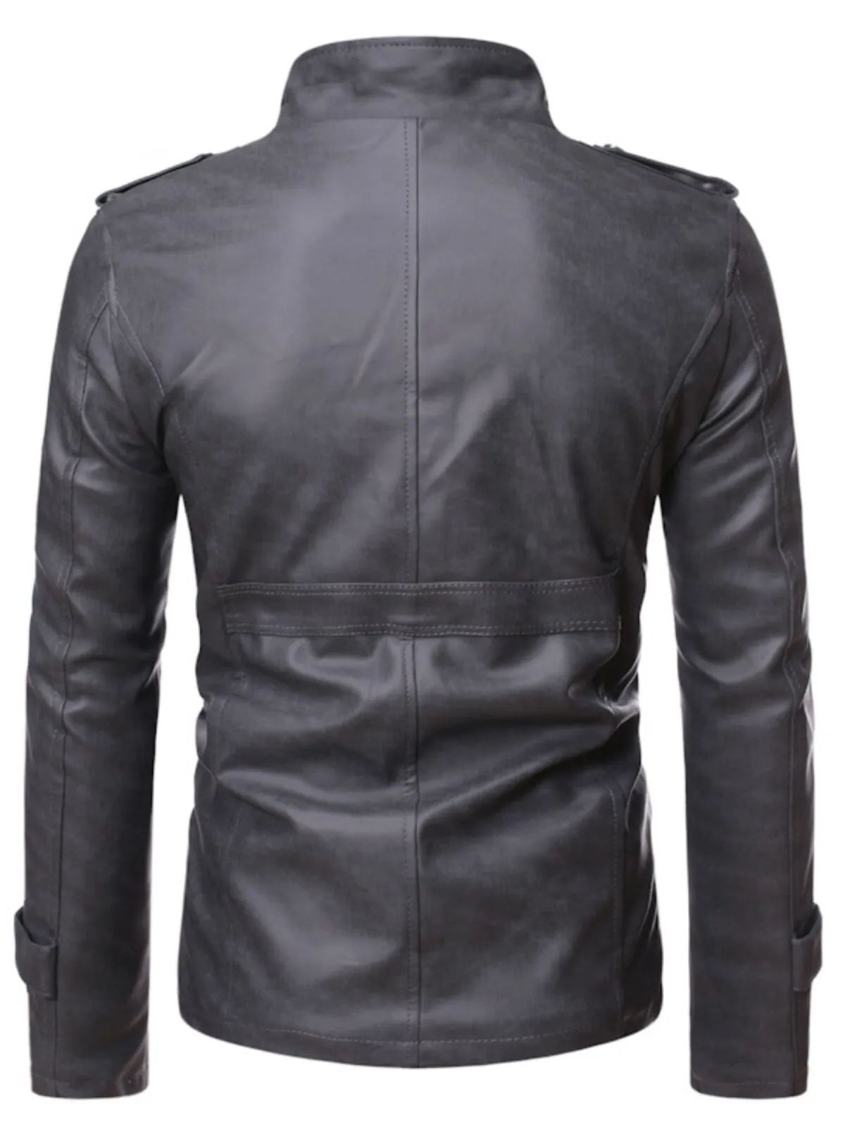 Men's Jacket Soft Leather Velvet Thickened PU Leather Fur Lined Warm Jackets, 2 of 2