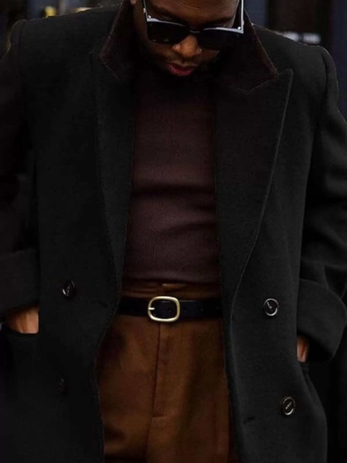 Men's Jacket Double Breasted Full Length Trench Notch Lapel Long Wool Blend Winter OverCoat, 3 of 4