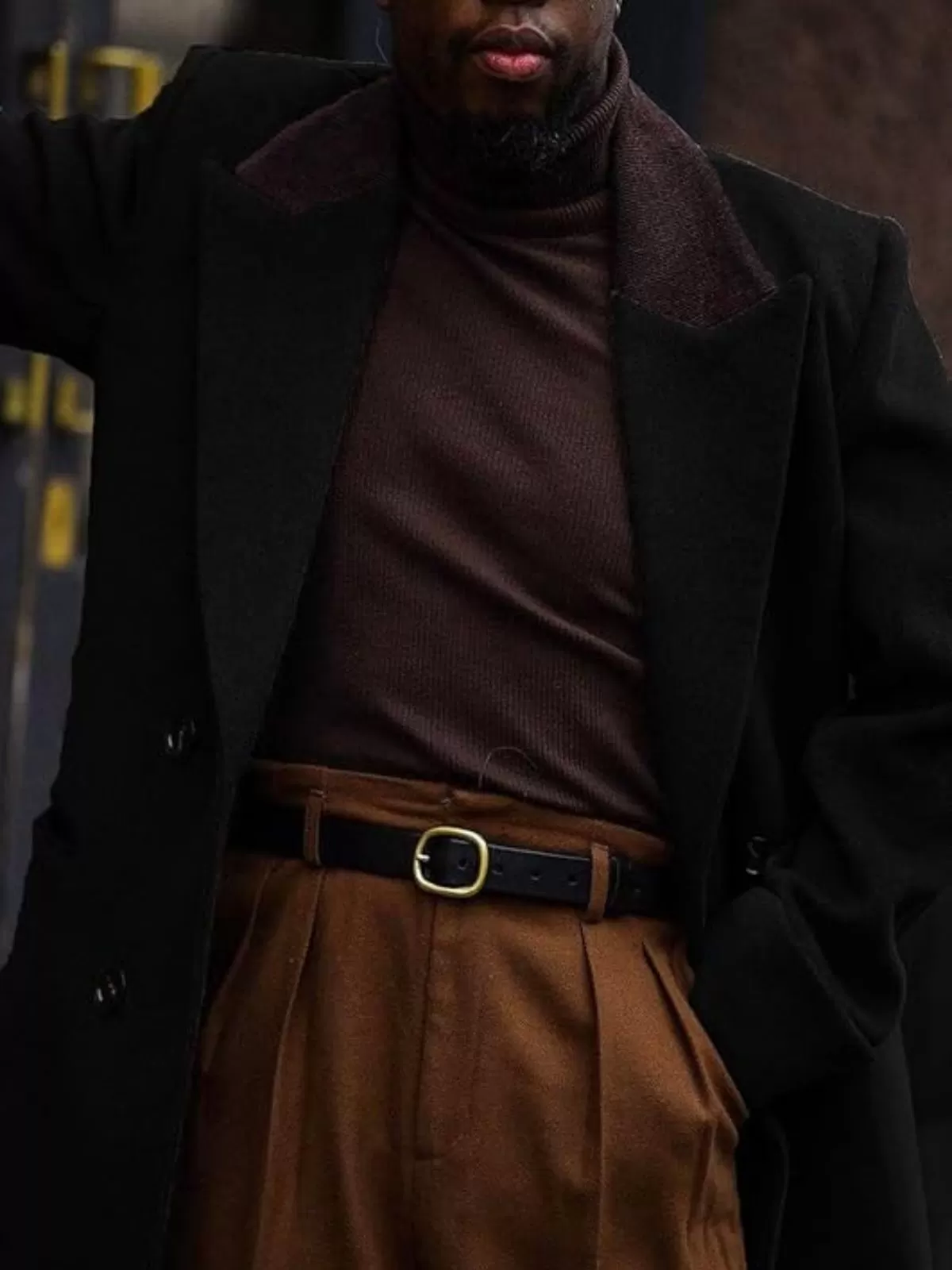 Men's Jacket Double Breasted Full Length Trench Notch Lapel Long Wool Blend Winter OverCoat, 4 of 4