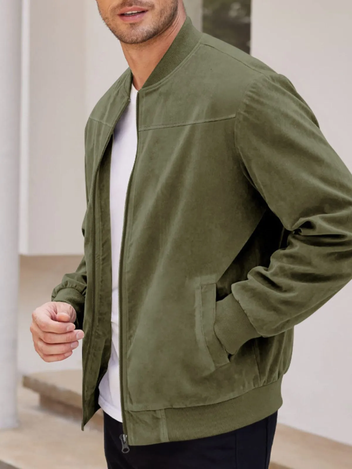 Men's Jacket Vintage Washed Zipper Jacket Loose Cotton Comfortable Casual Perfect for Everyday Wear, 1 of 8