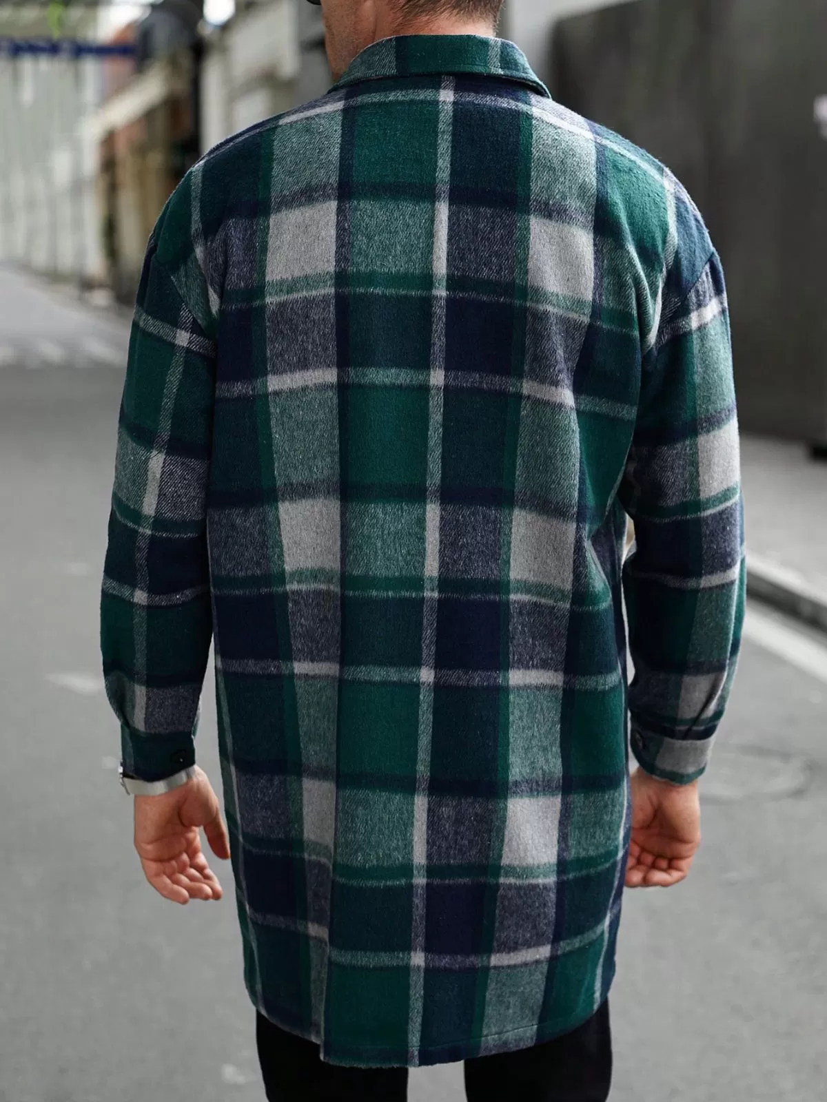 Men's Jacket Fashion Plaid Shacket Soft Flannel Button Down Casual Long Sleeve Jacket Fall Outdoor With Pocket, 3 of 4