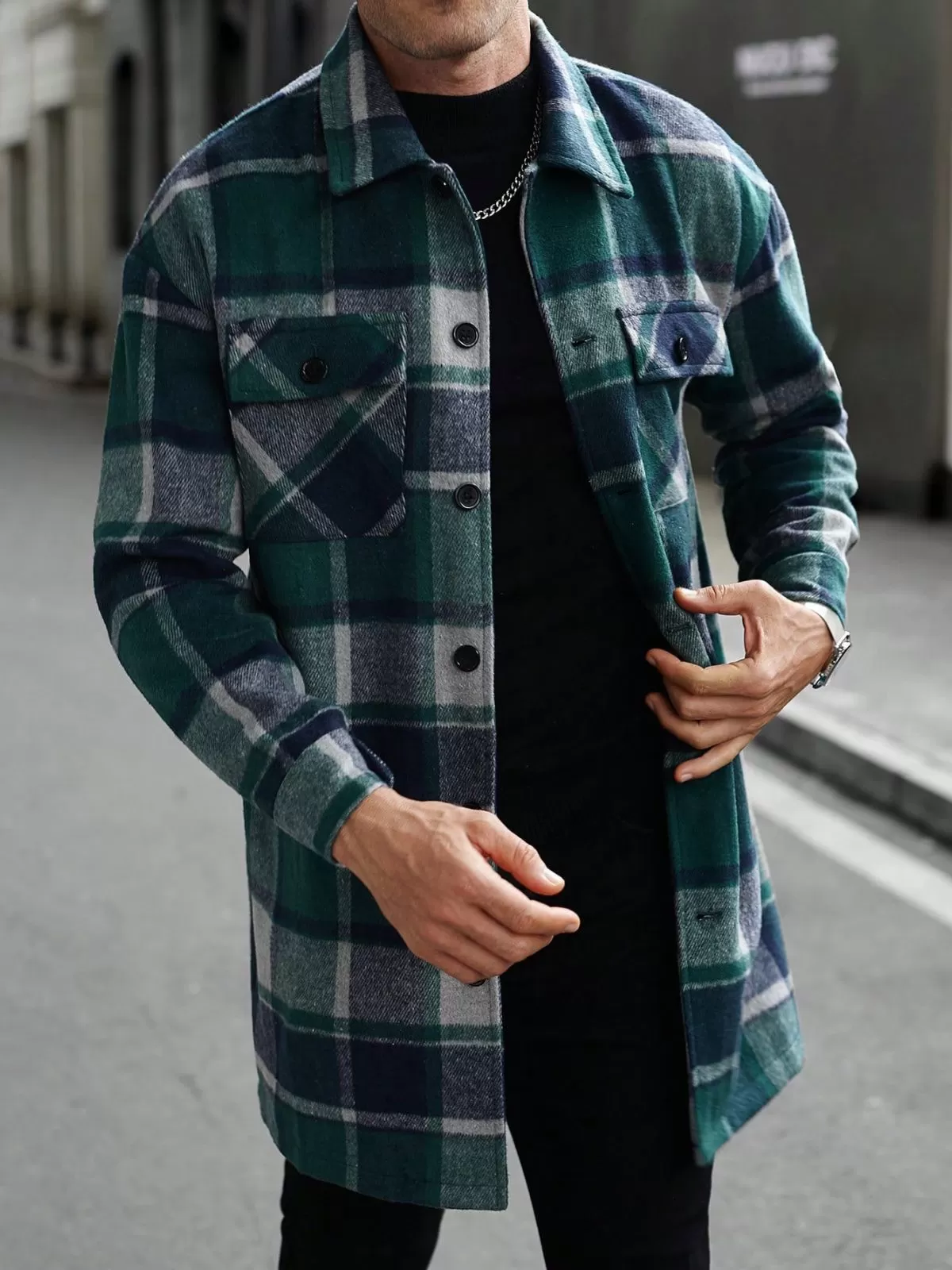Men's Jacket Fashion Plaid Shacket Soft Flannel Button Down Casual Long Sleeve Jacket Fall Outdoor With Pocket, 4 of 4