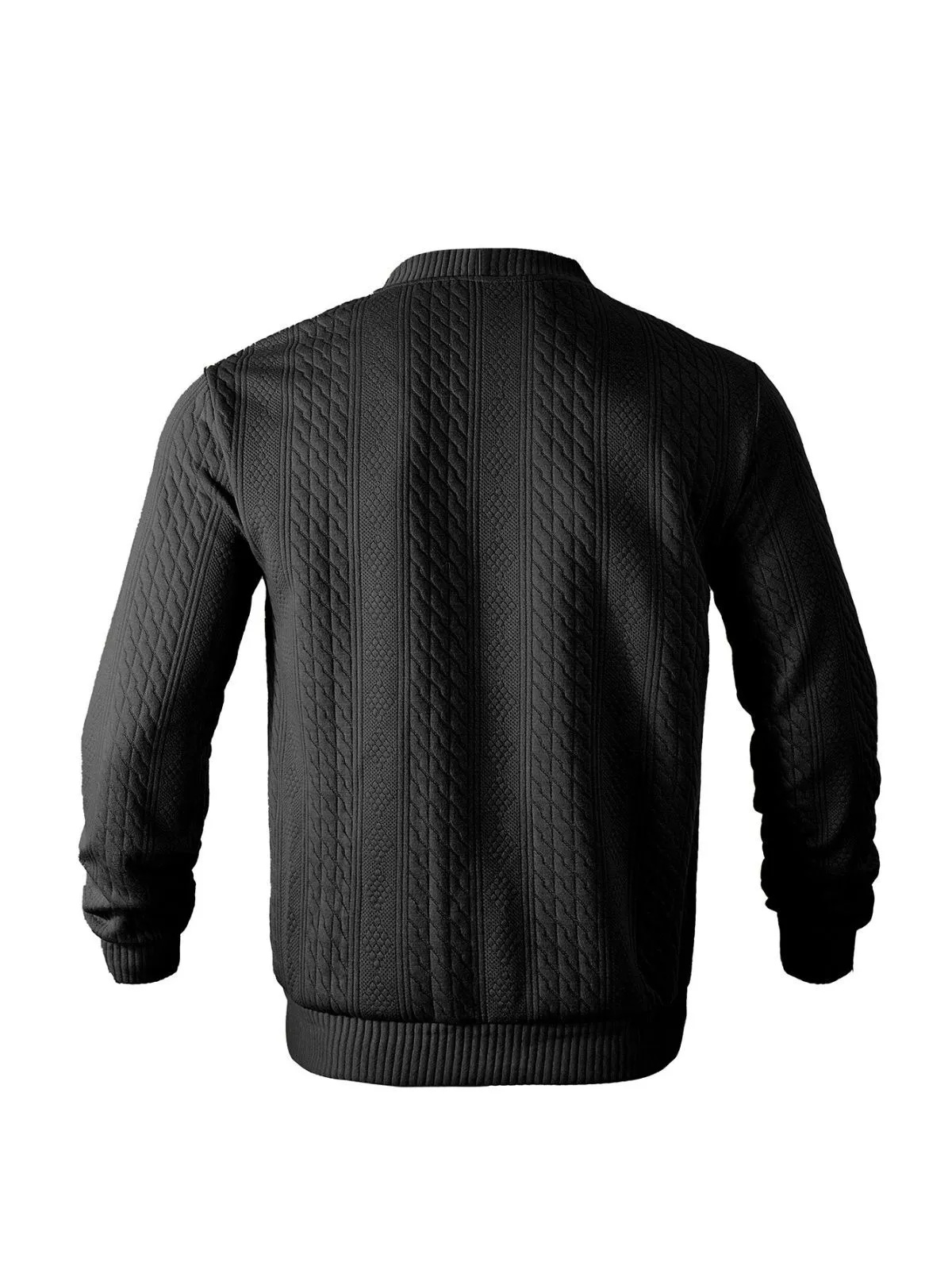 Men's Jacket Pullover V Neck Cotton Knitted Cardigan Slim Fit Fine Knit Pullover Transition Casual Winter Jacket, 3 of 5