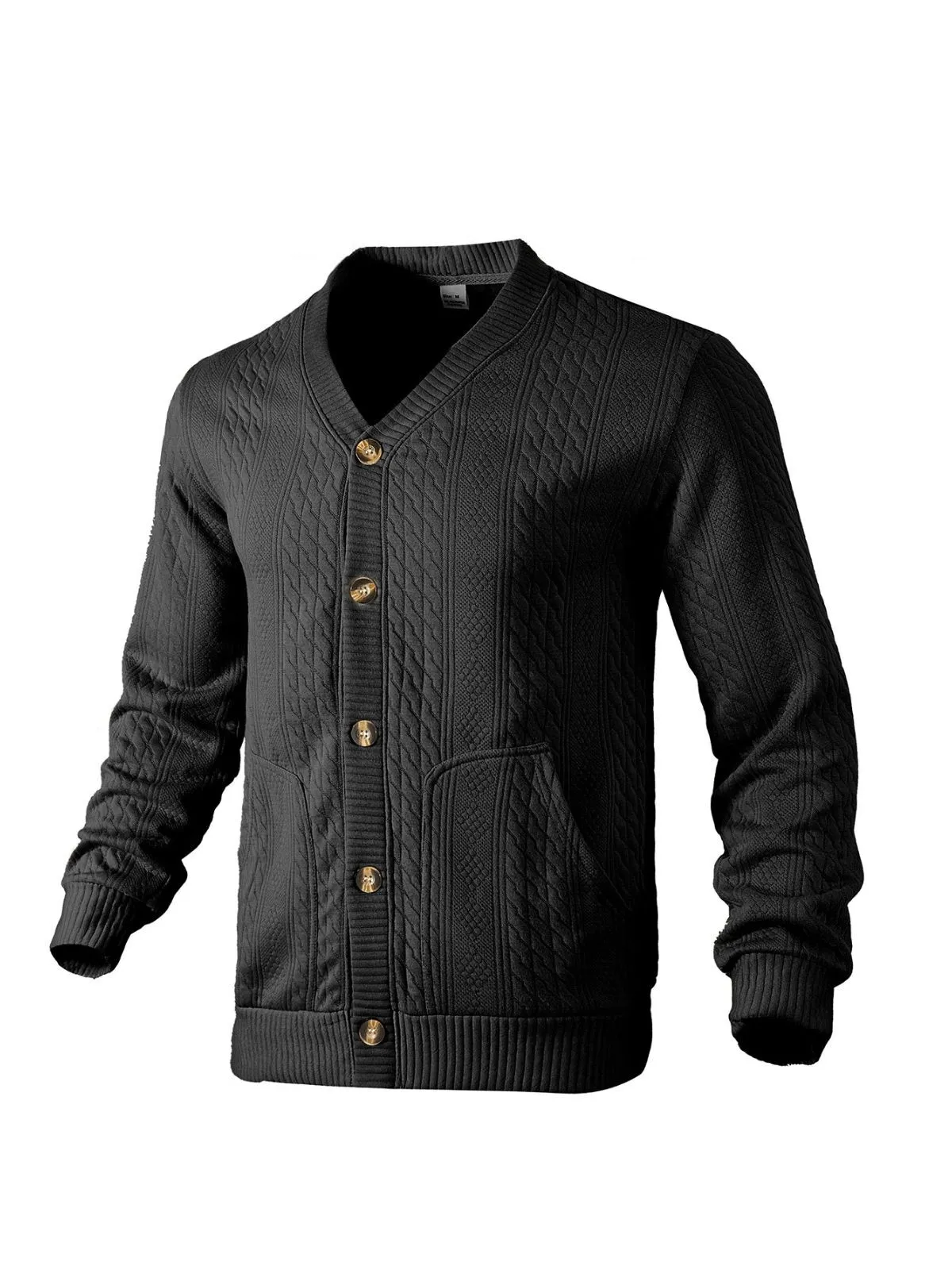 Men's Jacket Pullover V Neck Cotton Knitted Cardigan Slim Fit Fine Knit Pullover Transition Casual Winter Jacket, 5 of 5