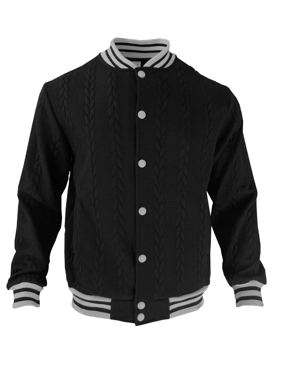 Men's Jacket Baseball Stylish Jacquard Buckle Design Fashion Cardigan Lightweight Jacket, 3 of 10
