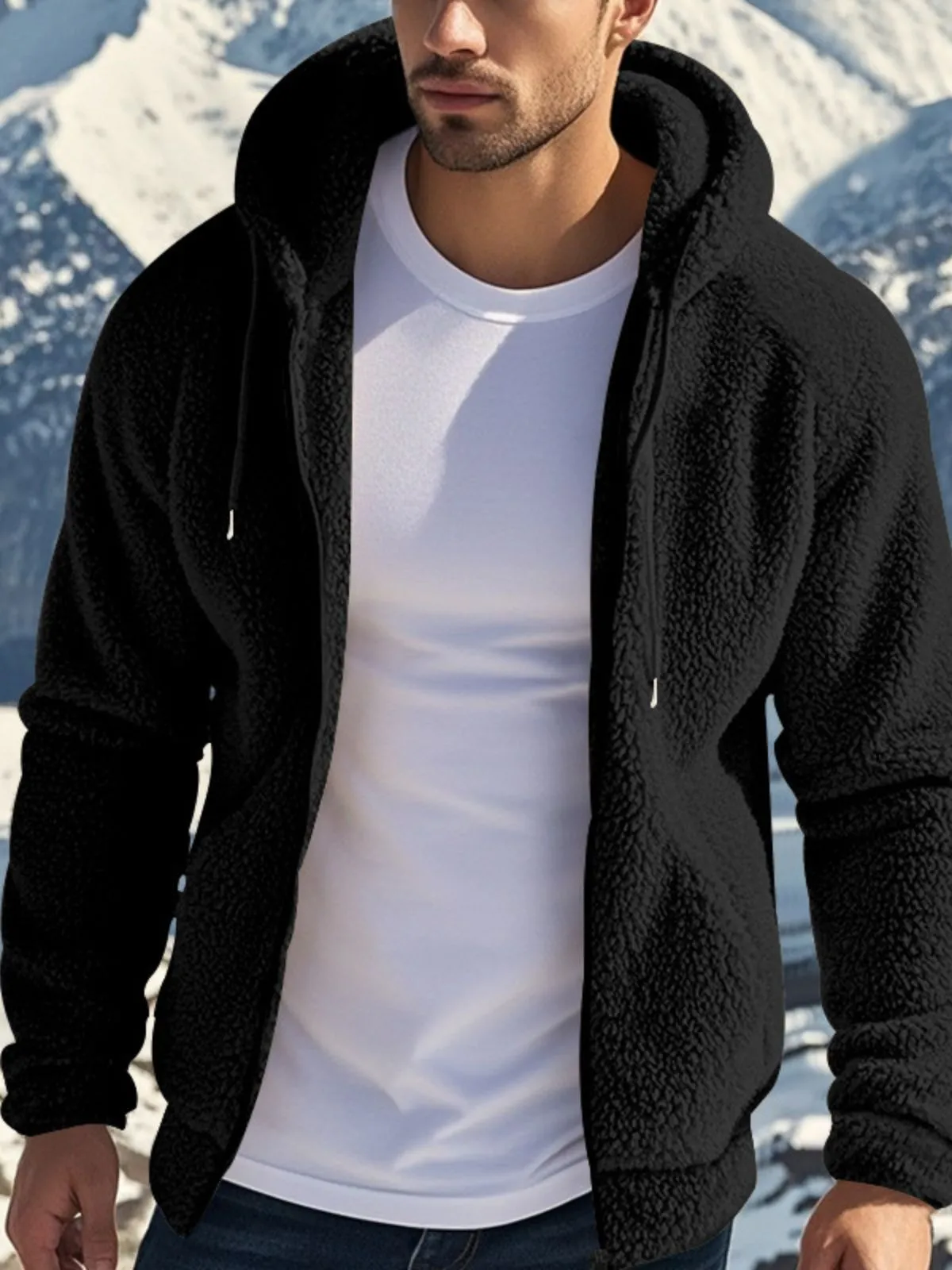 Men's Jacket Full Zip Hooded Plain Sports And Outdoor Daily Holiday Polyester Streetwear Basic Casual Spring Fall Clothing Apparel, 1 of 3