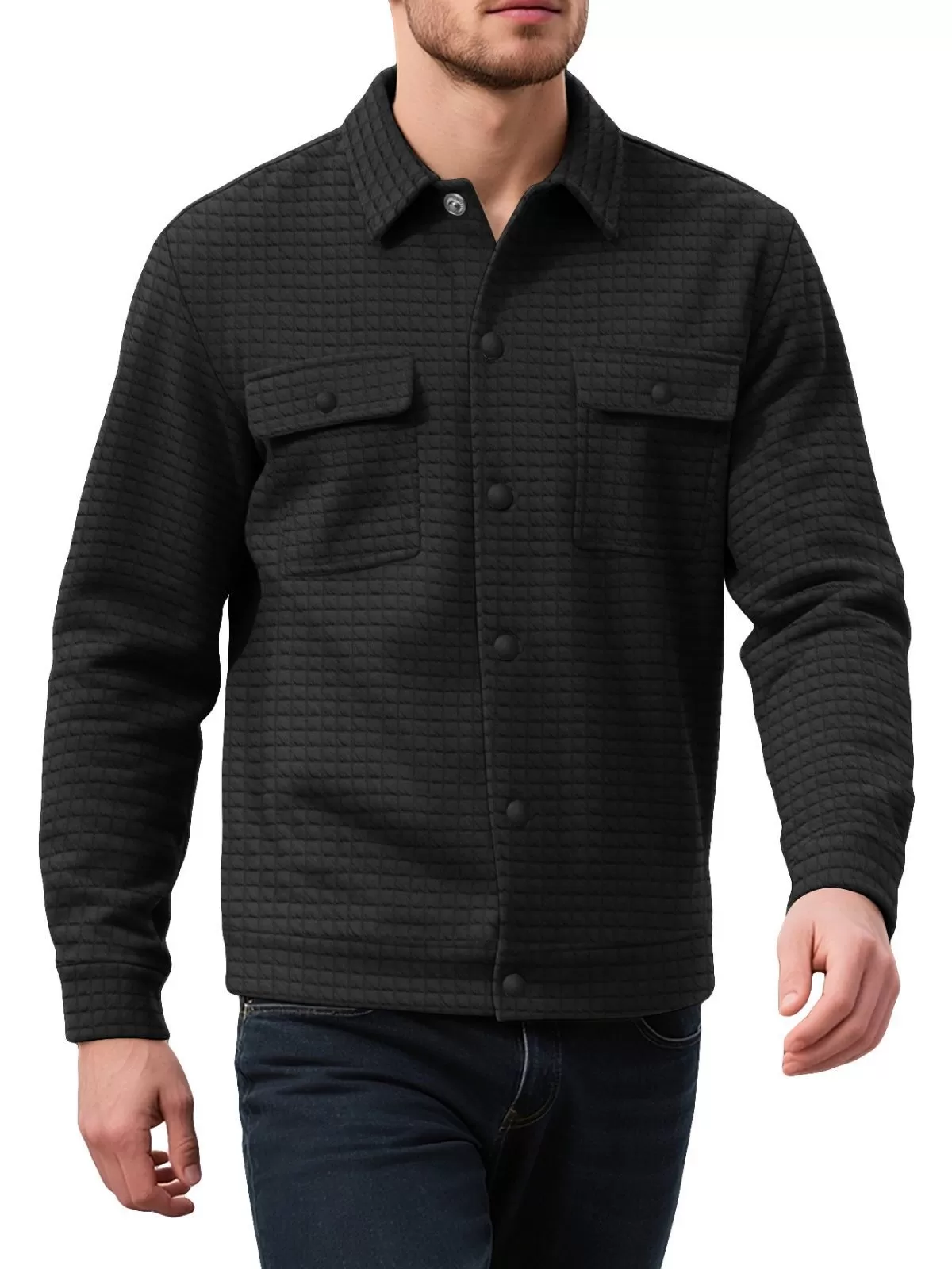 Men's Jacket Lounge Pockets Long Sleeve Top Athleisure Solid Colored Windproof Fashion Warm Hiking Travel Vacation Sportswear Tops, 4 of 4