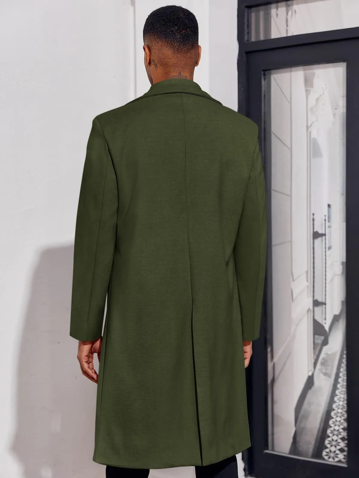 Men's Coat Double-breasted Notched lapel Casual Cotton Blend Winter Jacket, 3 of 3