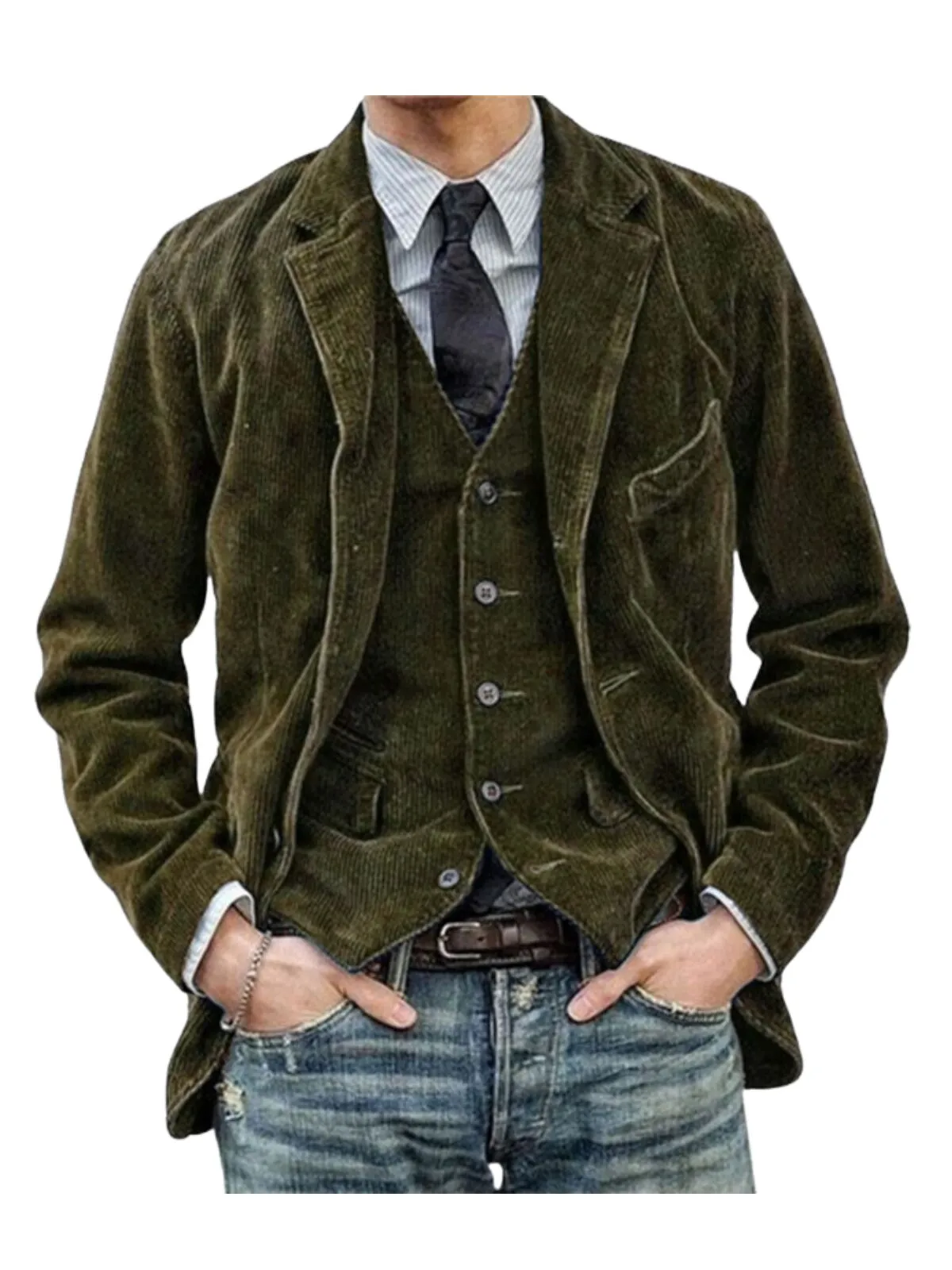 Men's Corduroy Jacket Outdoor Work Daily Pocket Warm Fashion Fall & Winter, 1 of 2