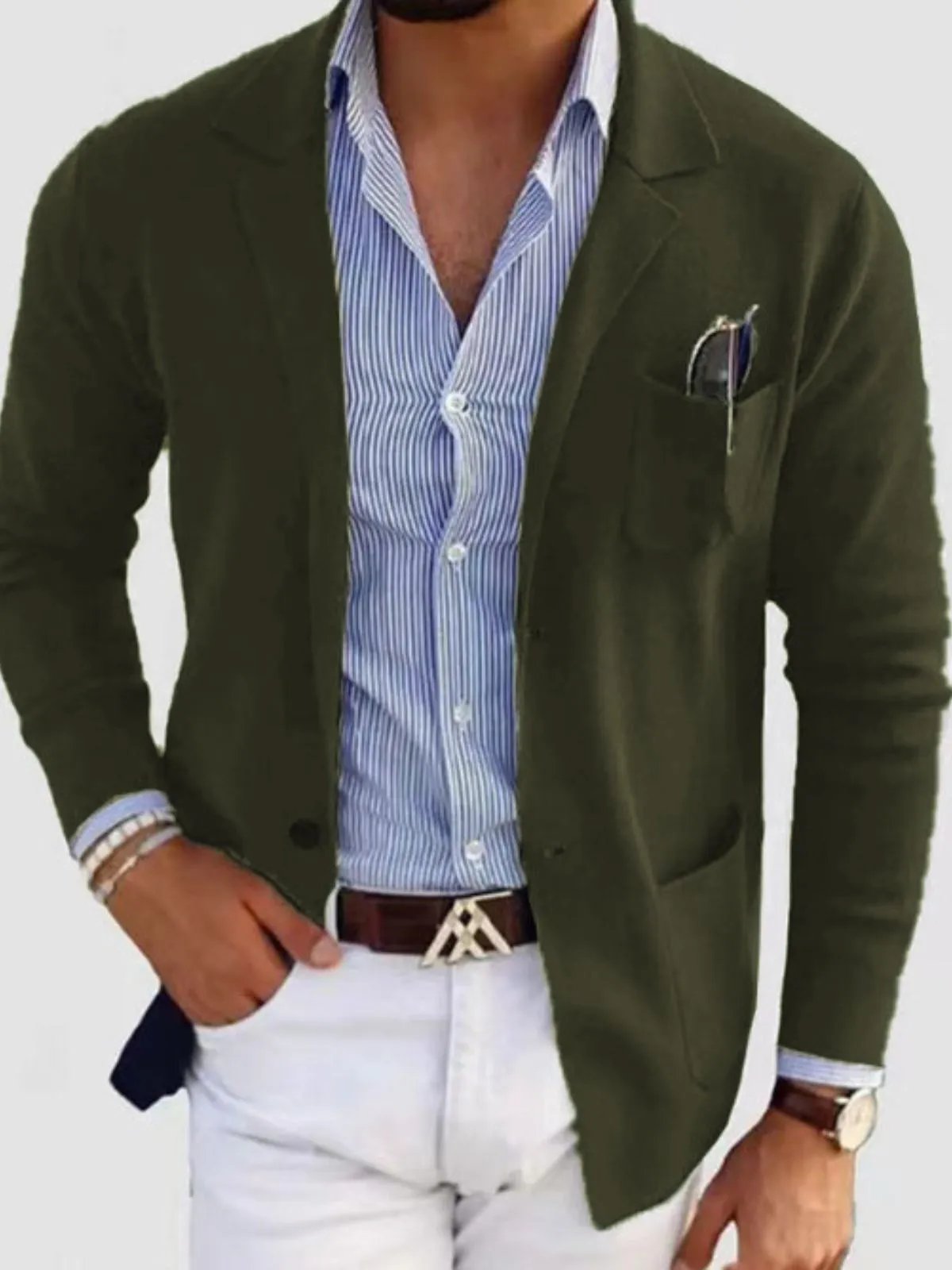 Men's Jacket Generisch Suit Jacket Slim Fit Modern Blazer Highstreet Suit Lightweight 2 Button Leisure Non-Iron Business Jacket for Leisure Wedding Business, 2 of 2