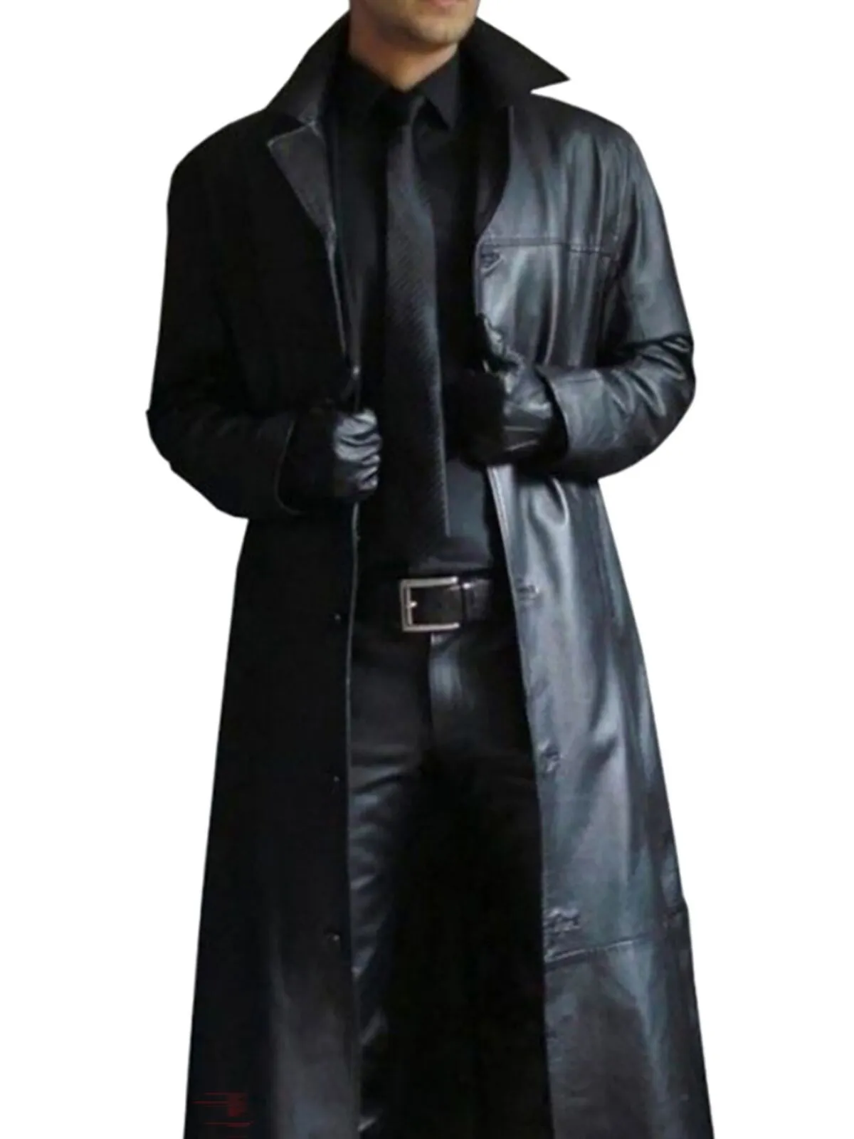Men's Faux Leather Jacket Winter Coat Transition Jacket Trench Coat Office & Career Daily Wear Winter PU Thermal Warm Windproof Outerwear, 1 of 4
