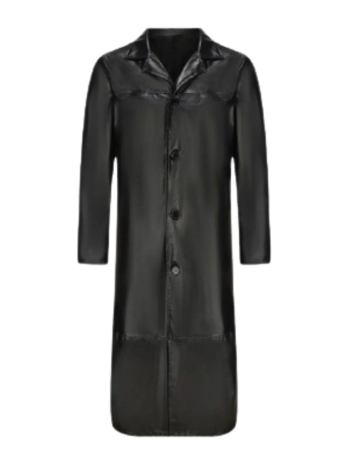 Men's Faux Leather Jacket Winter Coat Transition Jacket Trench Coat Office & Career Daily Wear Winter PU Thermal Warm Windproof Outerwear, 2 of 4