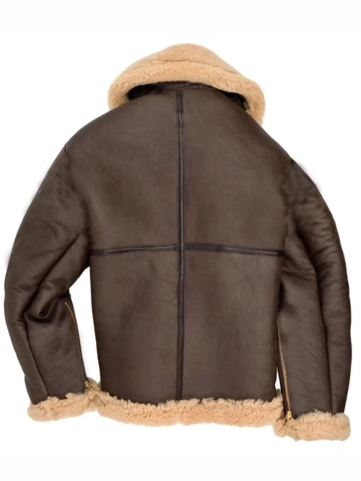 Men's Bomber Jacket Lambskin Lapel Pu Fur Leather Jacket Winter Leather Jacket, 2 of 4