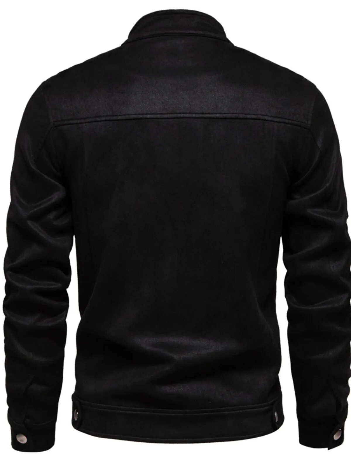 Men's Jacket Lapel Suede Casual Daily Windbreaker Fall Winter Solid Color Casual Collarless Regular Jacket, 2 of 3