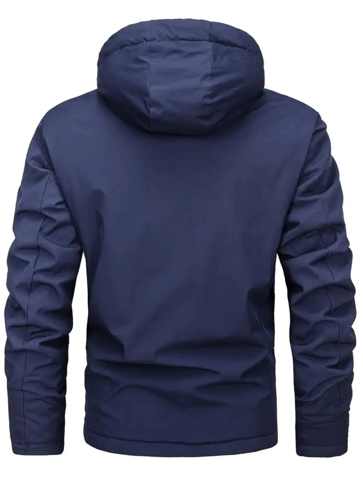 Men's Outdoor Jacket Raincoat Hoodie Hiking Vacation Daily Waterproof Windproof Pocket Spring Fall Plain Fashion Classic Coat, 2 of 3